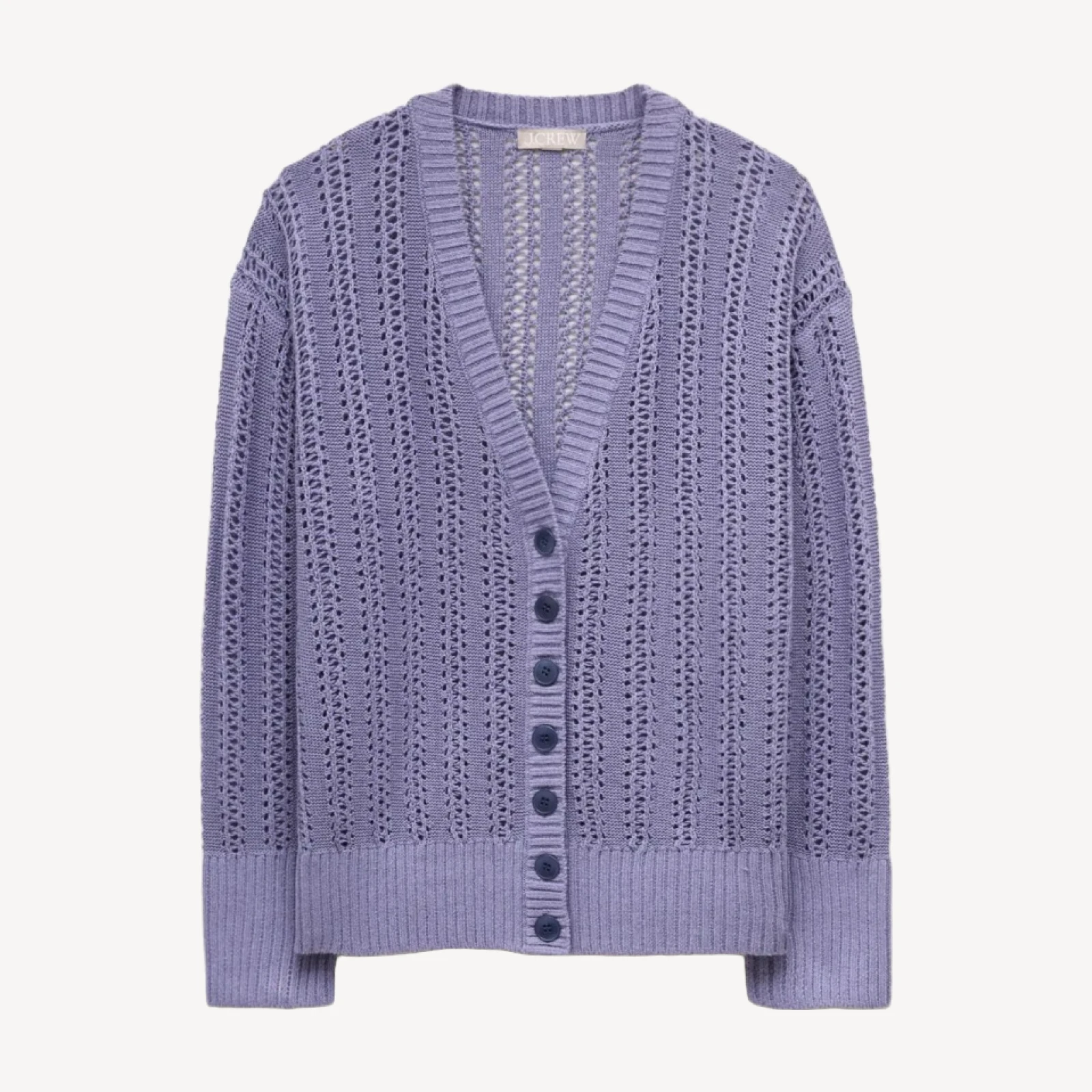 Pointelle V-neck cardigan