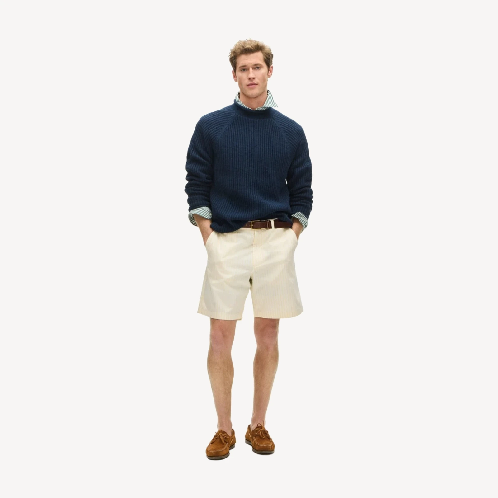 8" Classic chino short in stripe