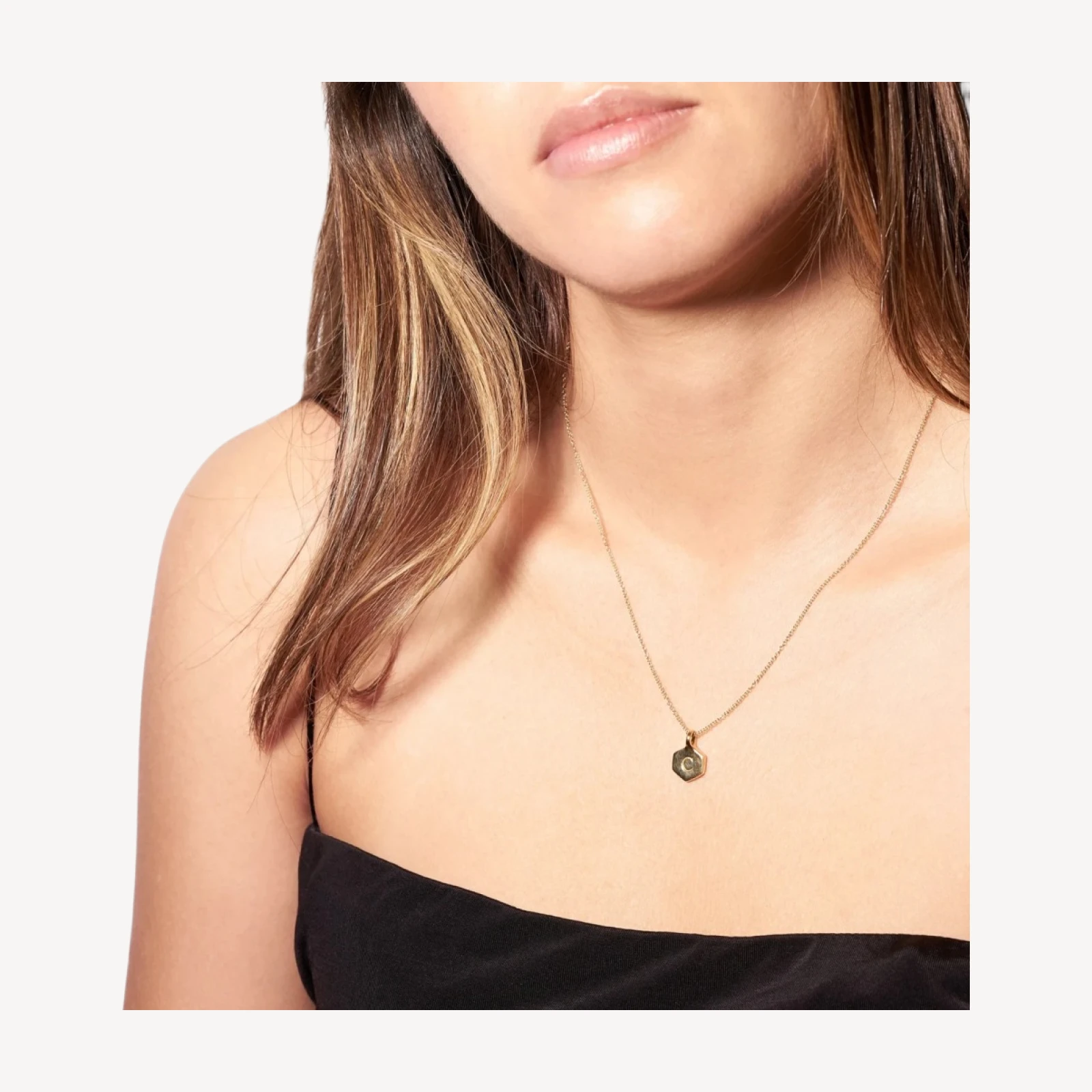 Odette New York® Hex monogram necklace