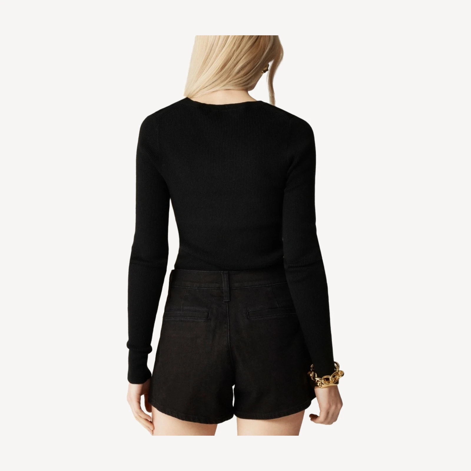 Denim short with sailor pockets