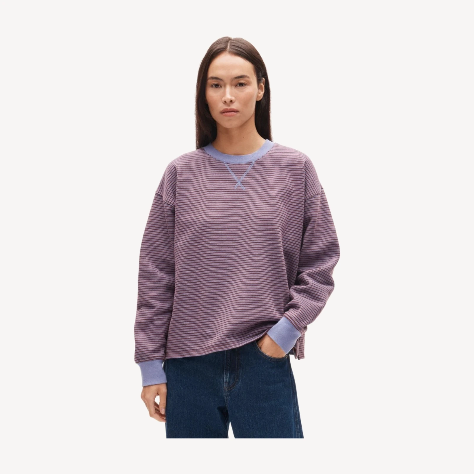 Vintage fleece relaxed sweatshirt in stripe