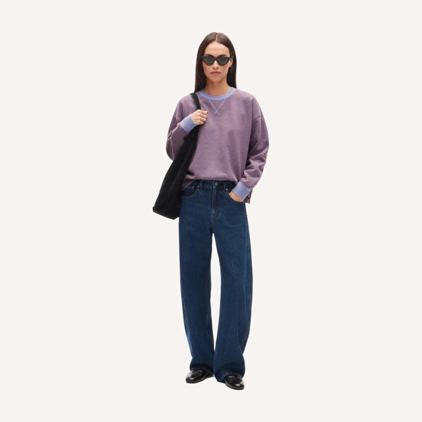 Vintage fleece relaxed sweatshirt in stripe