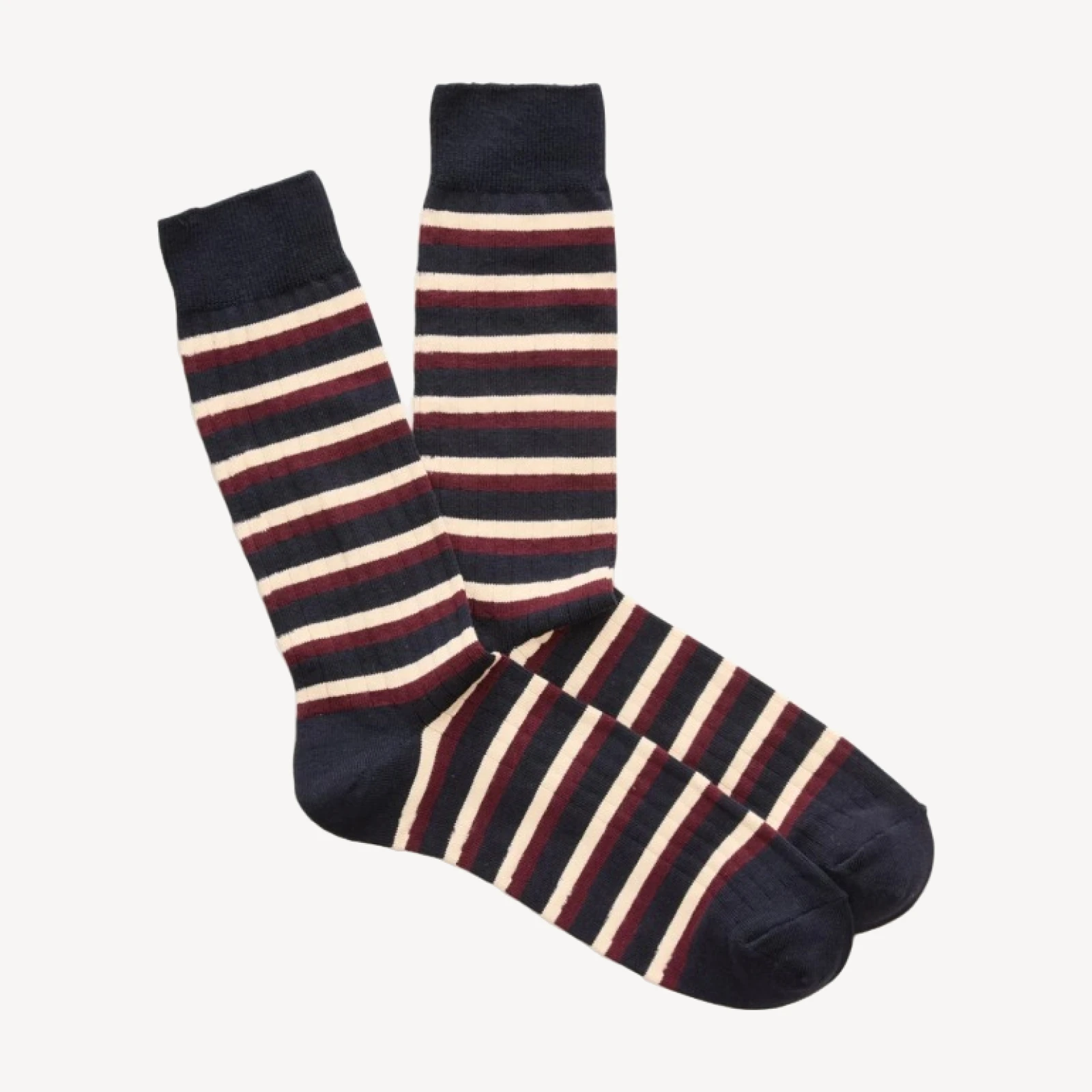 Striped cotton-blend socks