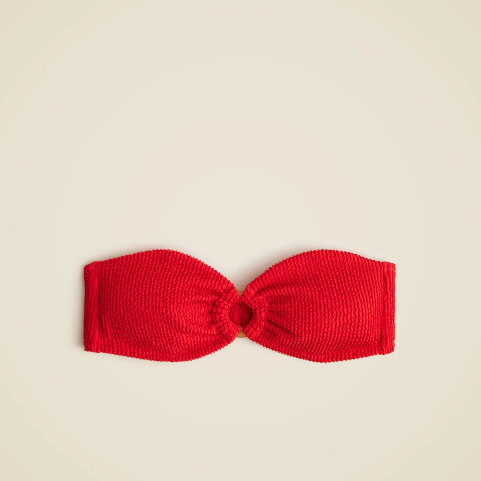Bandeau scrunchie bikini top with O-ring