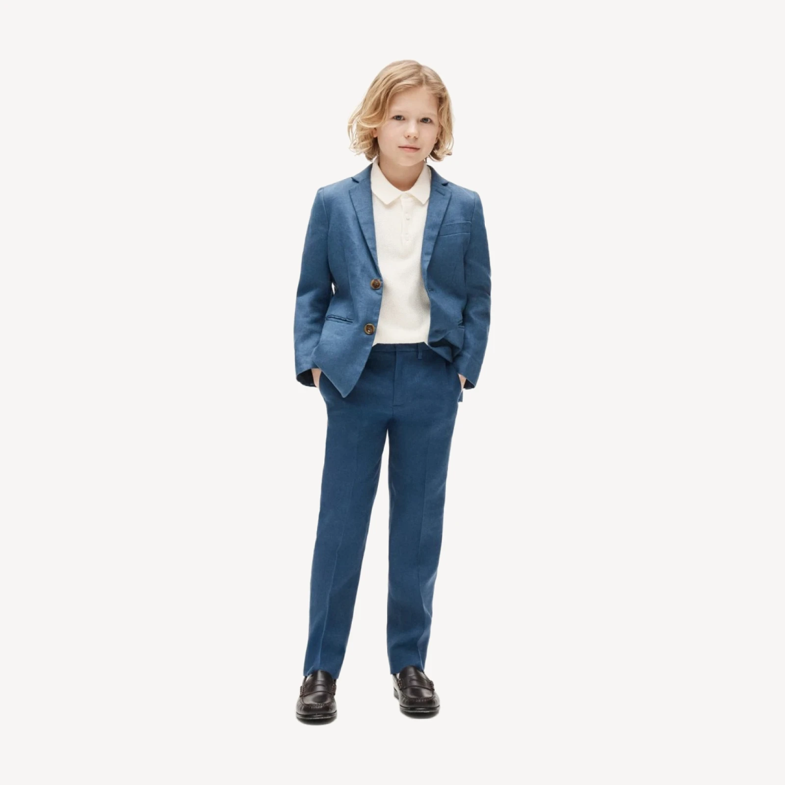Boys' Ludlow unstructured suit pant in linen blend