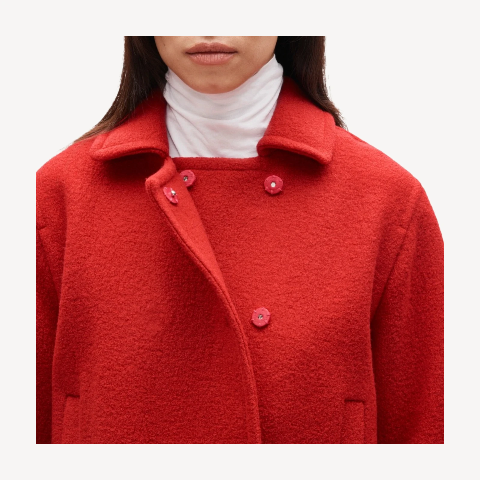 Double-breasted jacket in boiled wool