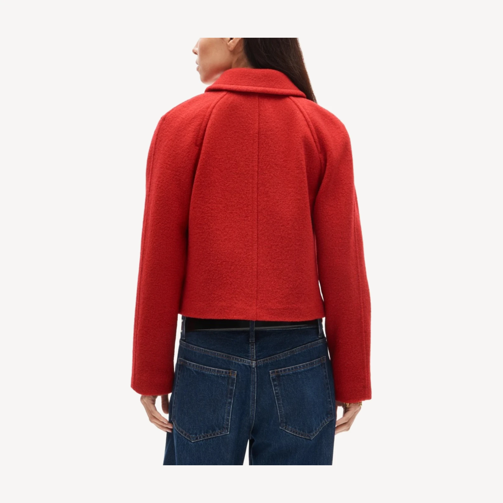 Double-breasted jacket in boiled wool