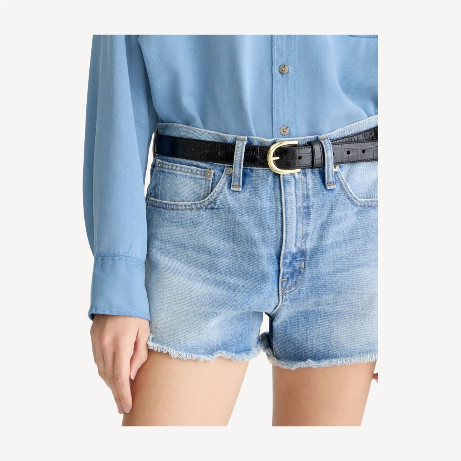 Relaxed denim short in chestnut wash