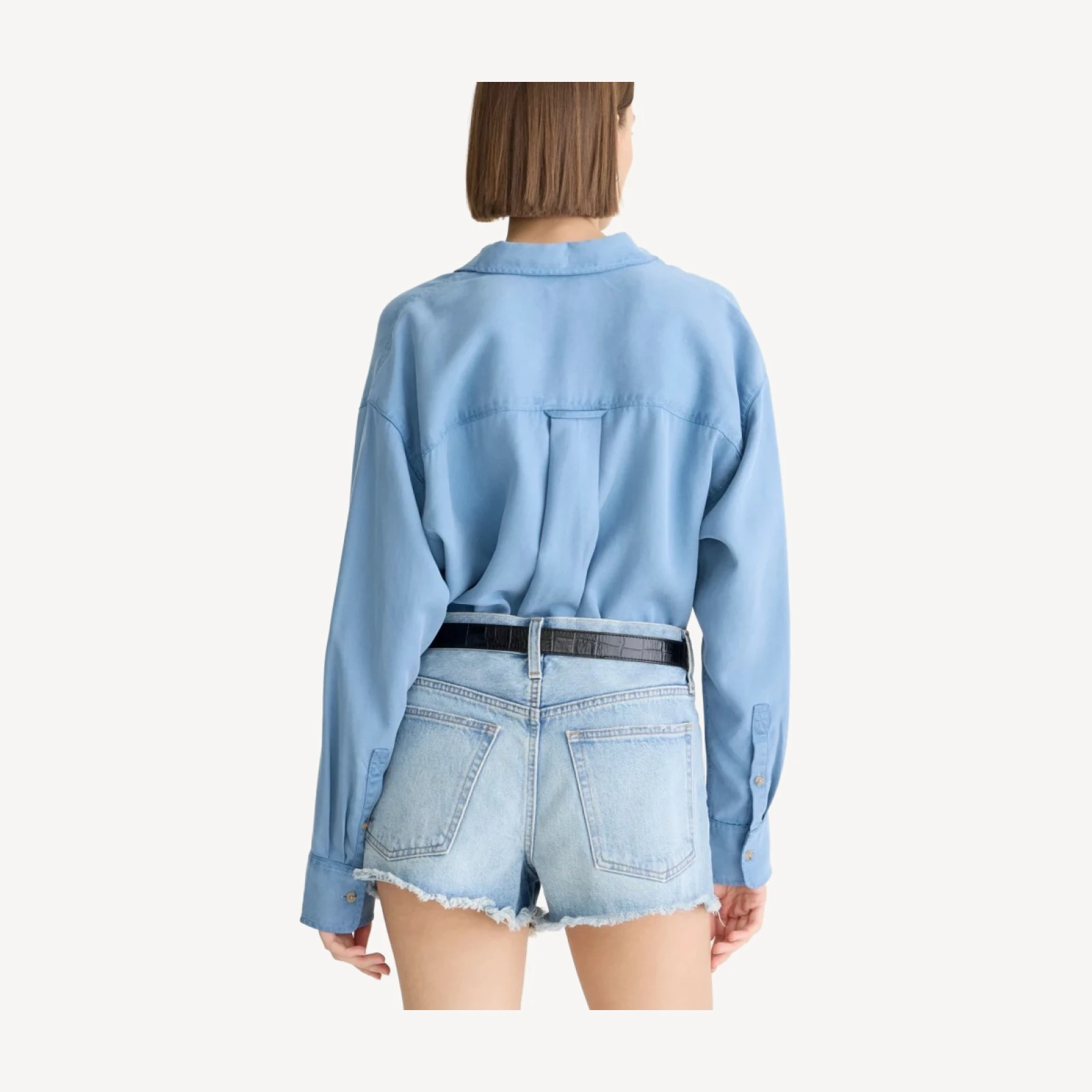 Relaxed denim short in chestnut wash