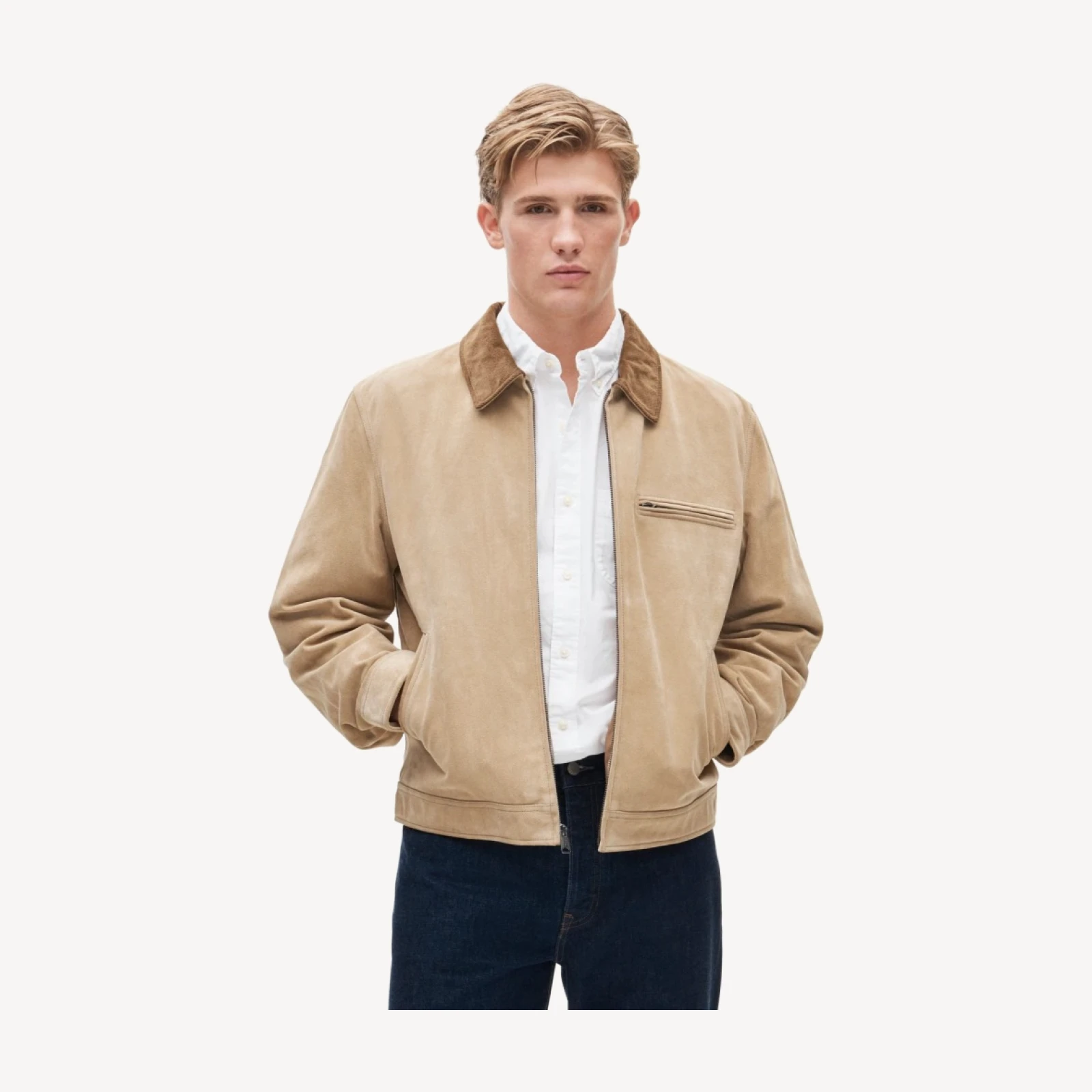 Limited-edition Wallace & Barnes work jacket in Italian suede