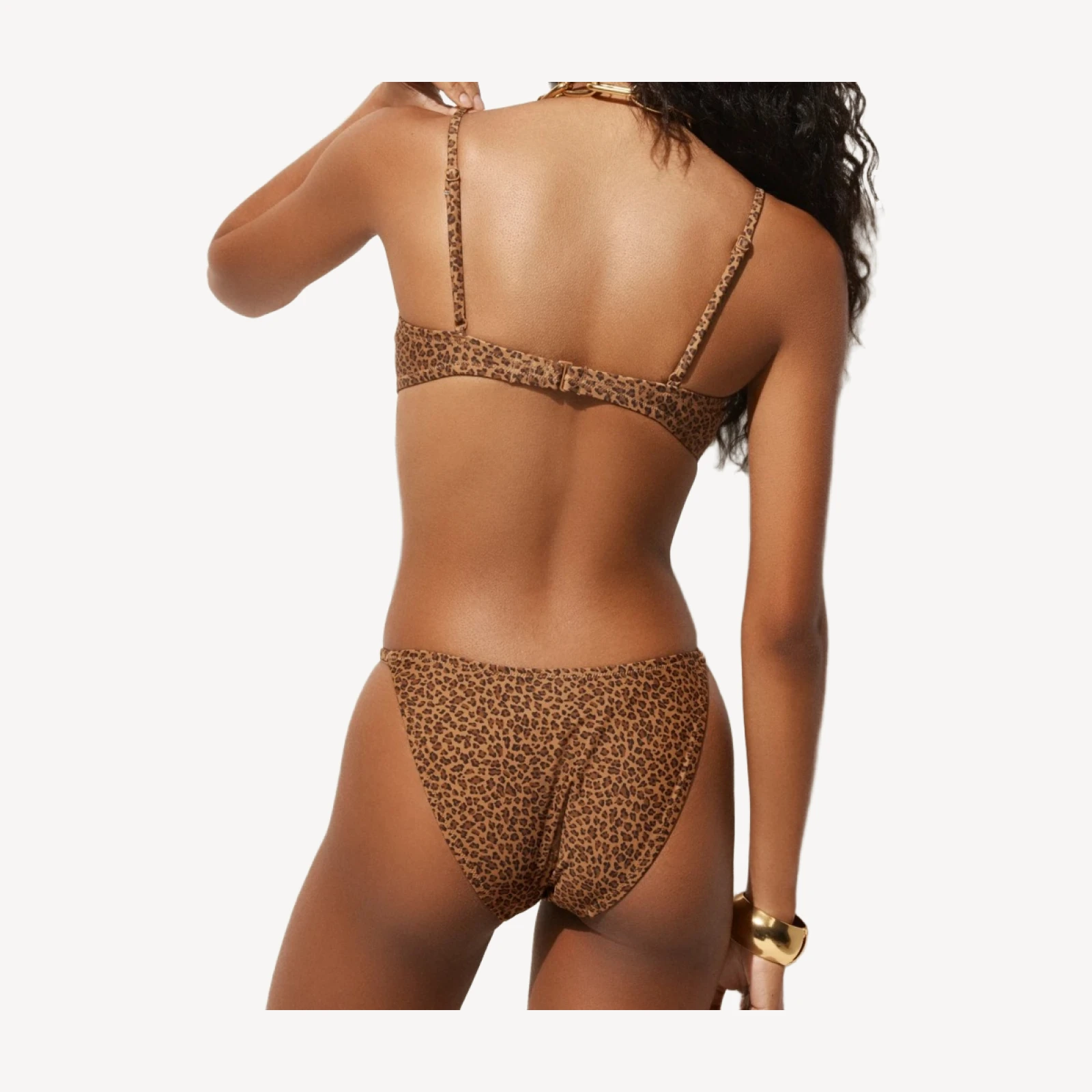 Balconette underwire bikini top in leopard print