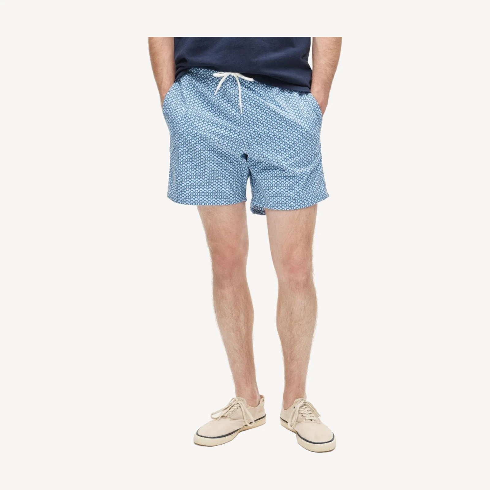 6'' stretch swim trunk in print with ECONYL® nylon