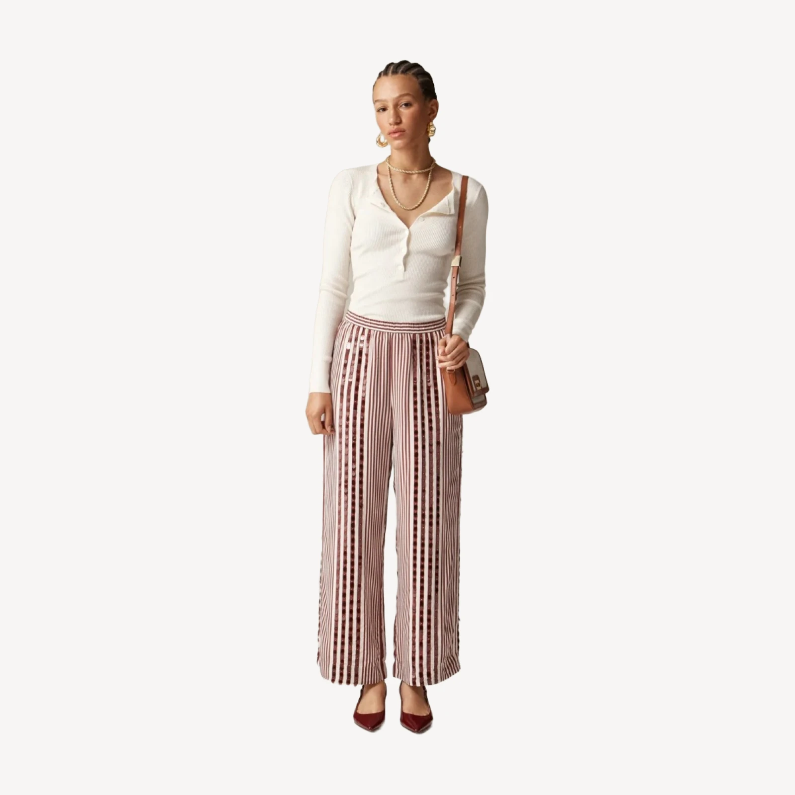 Collection cropped Stratus pant with sequins