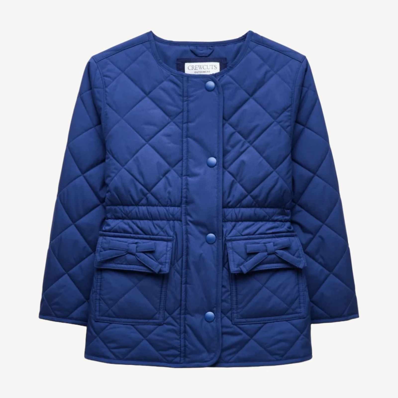 Girls' quilted cinched-waist jacket with PrimaLoft®