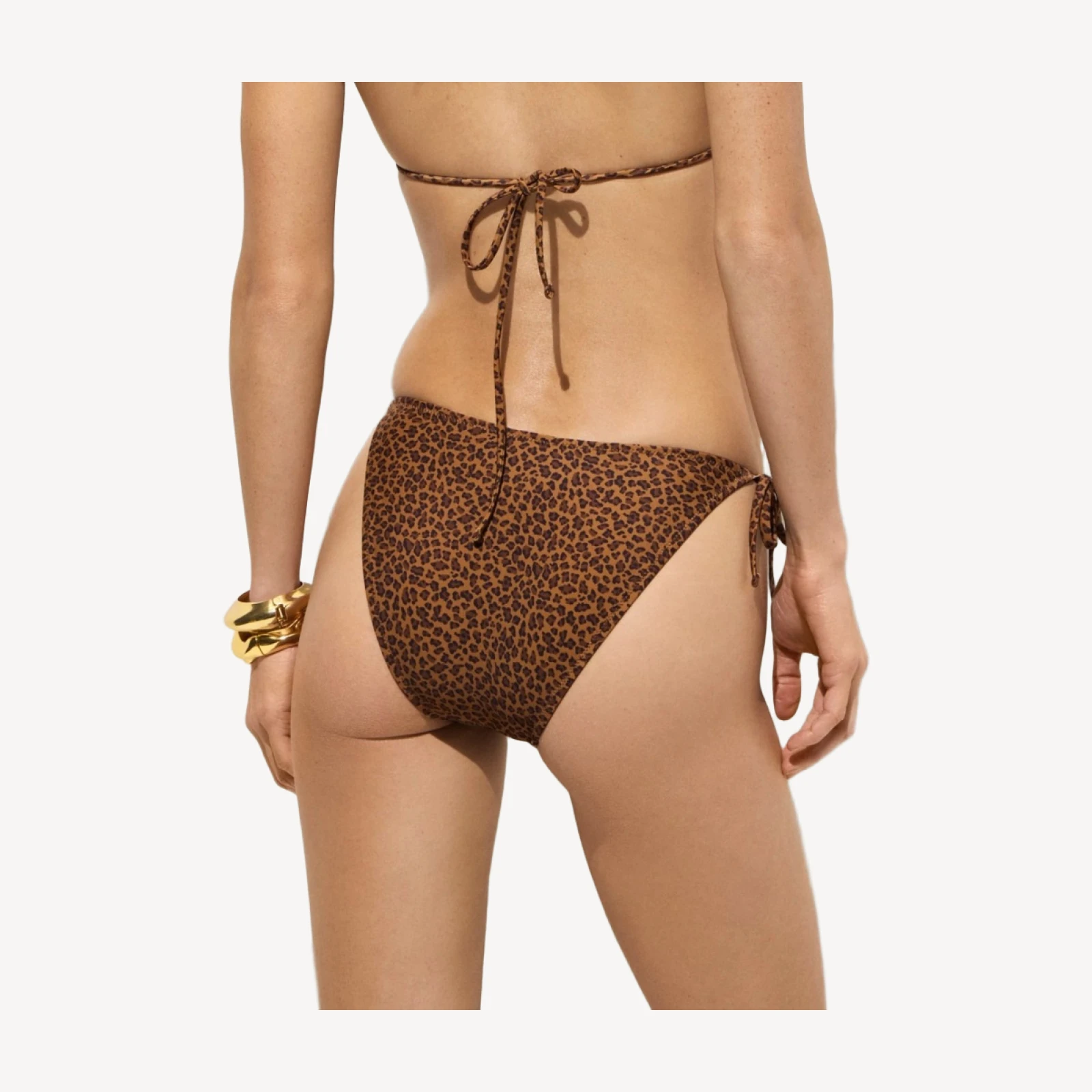 String bikini bottom in leopard print