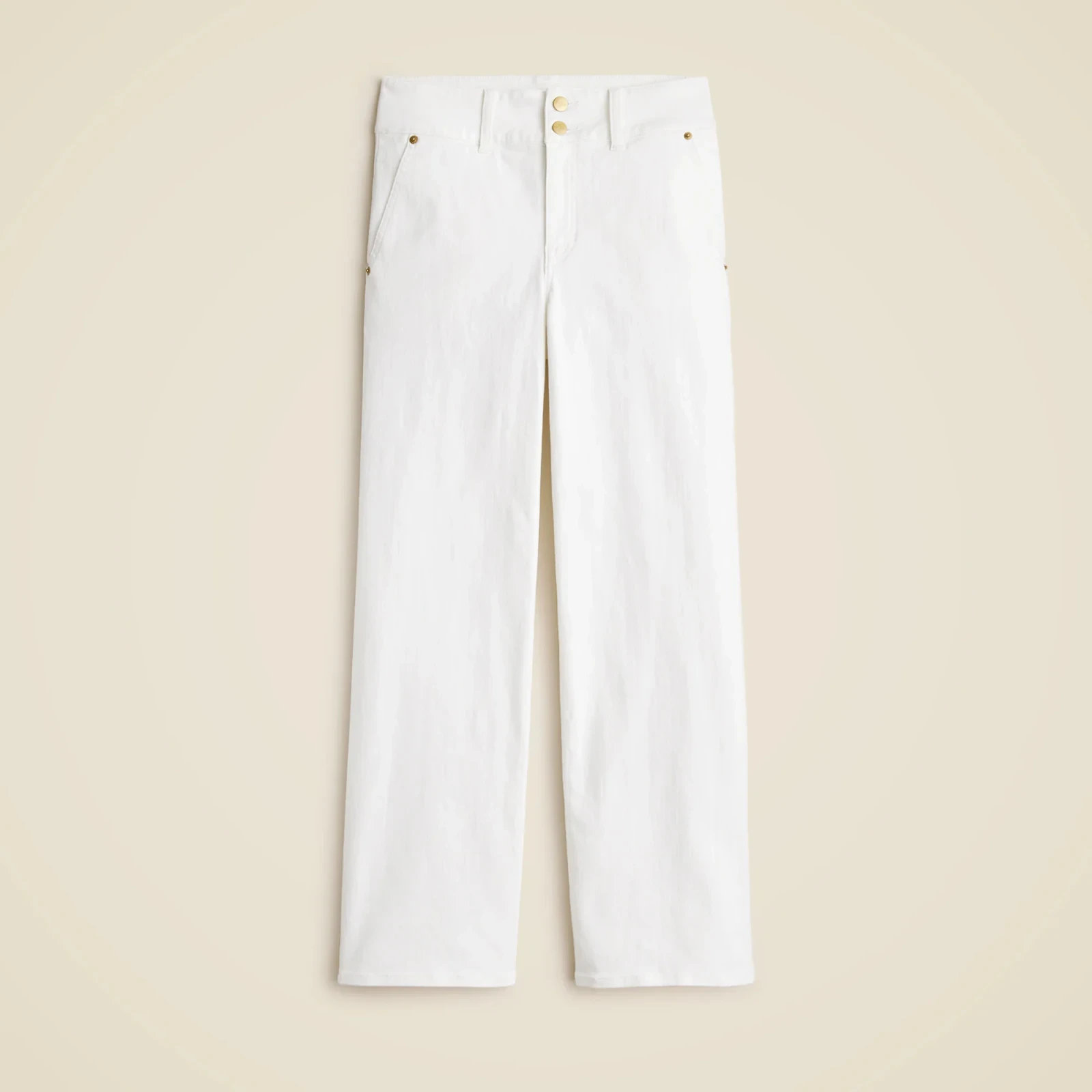 Tall slim-wide jean with stacked buttons