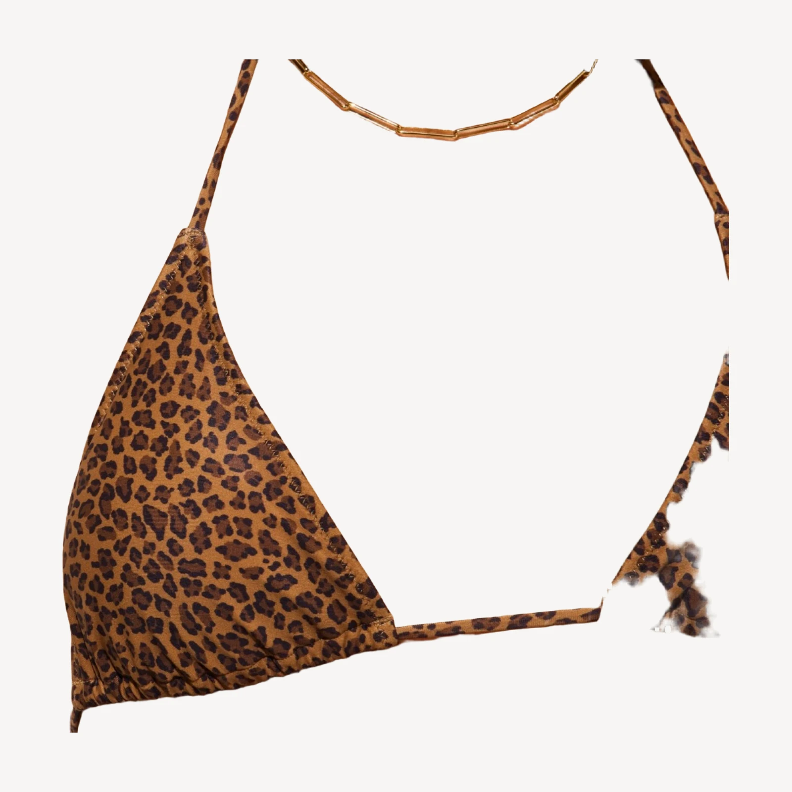 Perfect string bikini top in leopard print