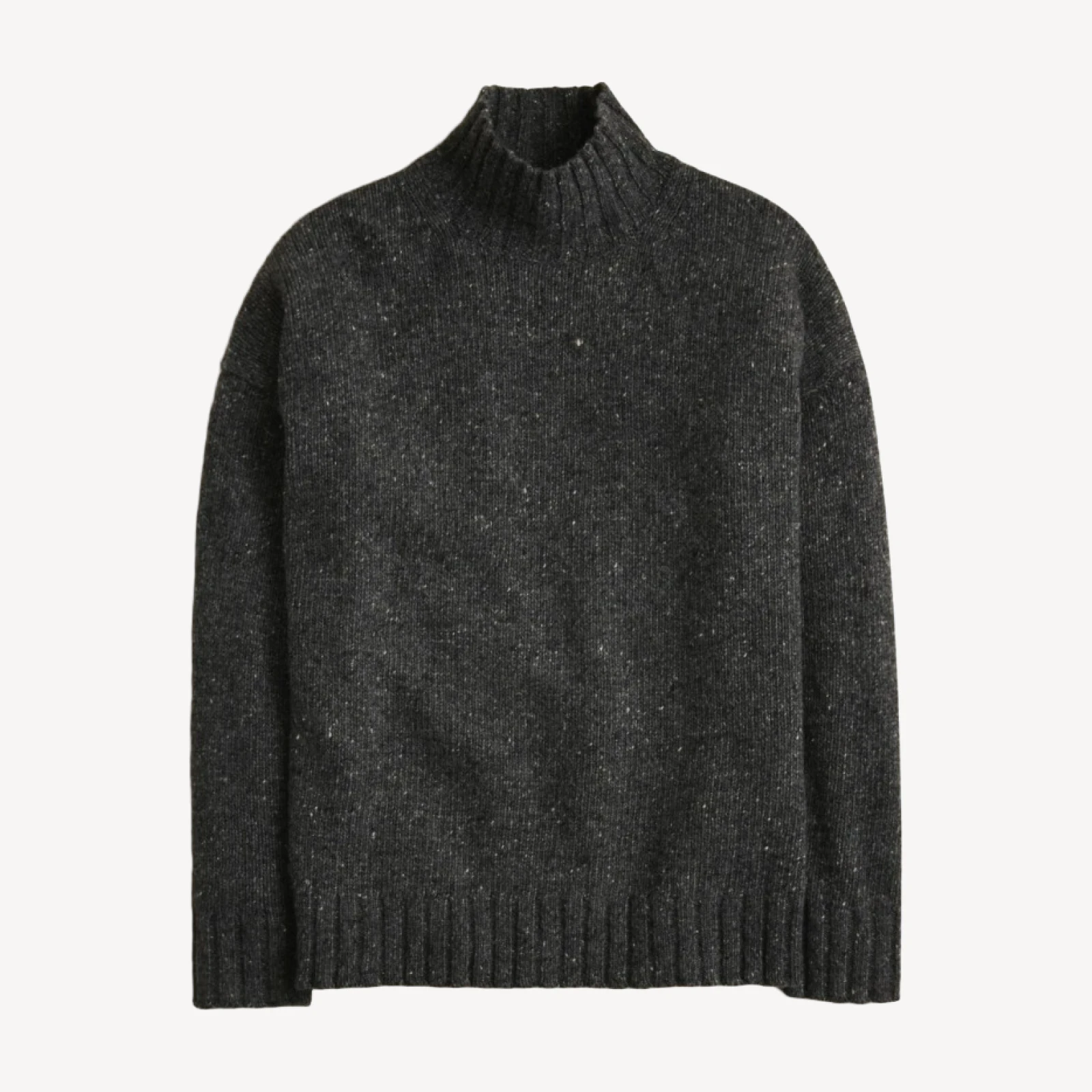 Relaxed turtleneck sweater in donegal wool blend