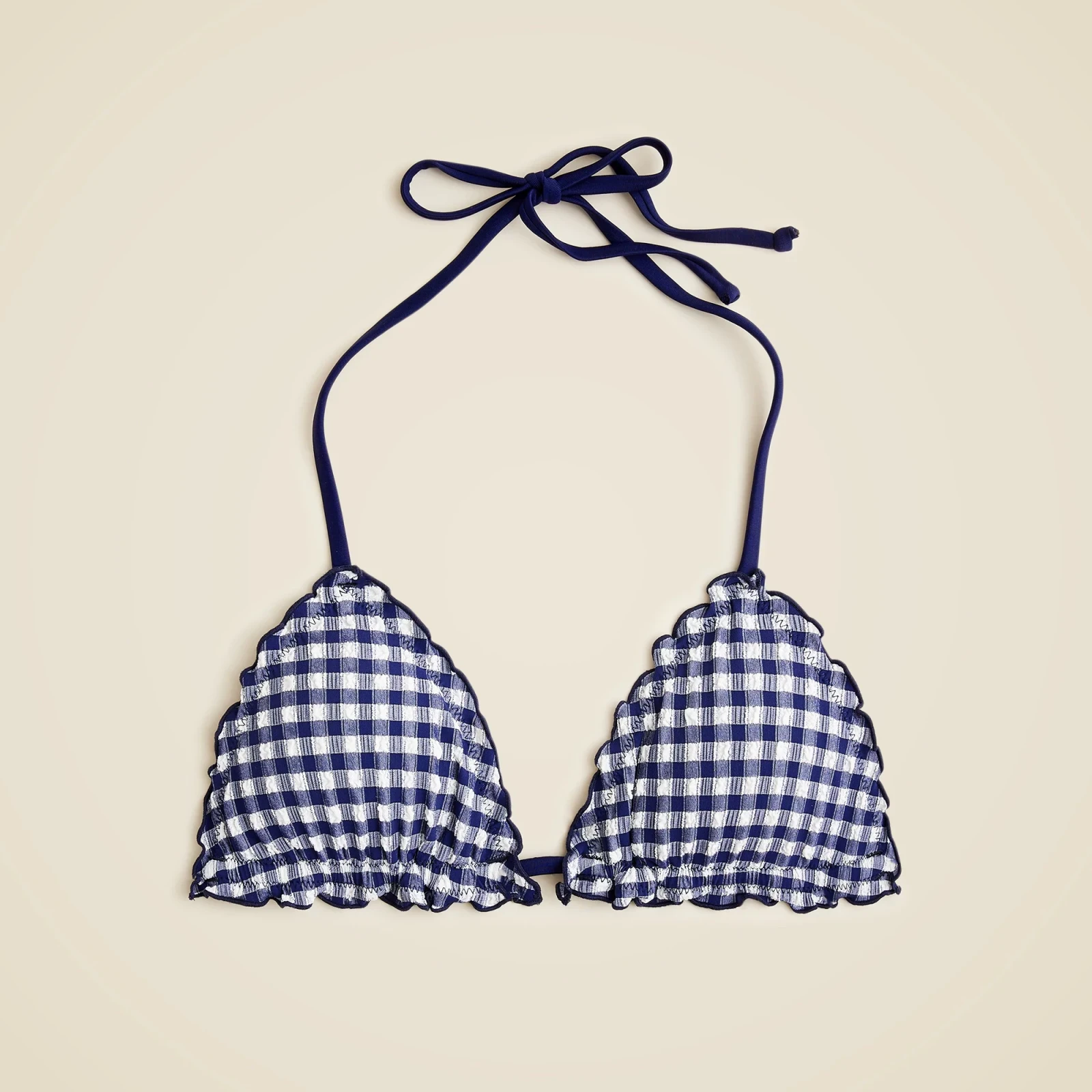 Lettuce-trim string bikini top