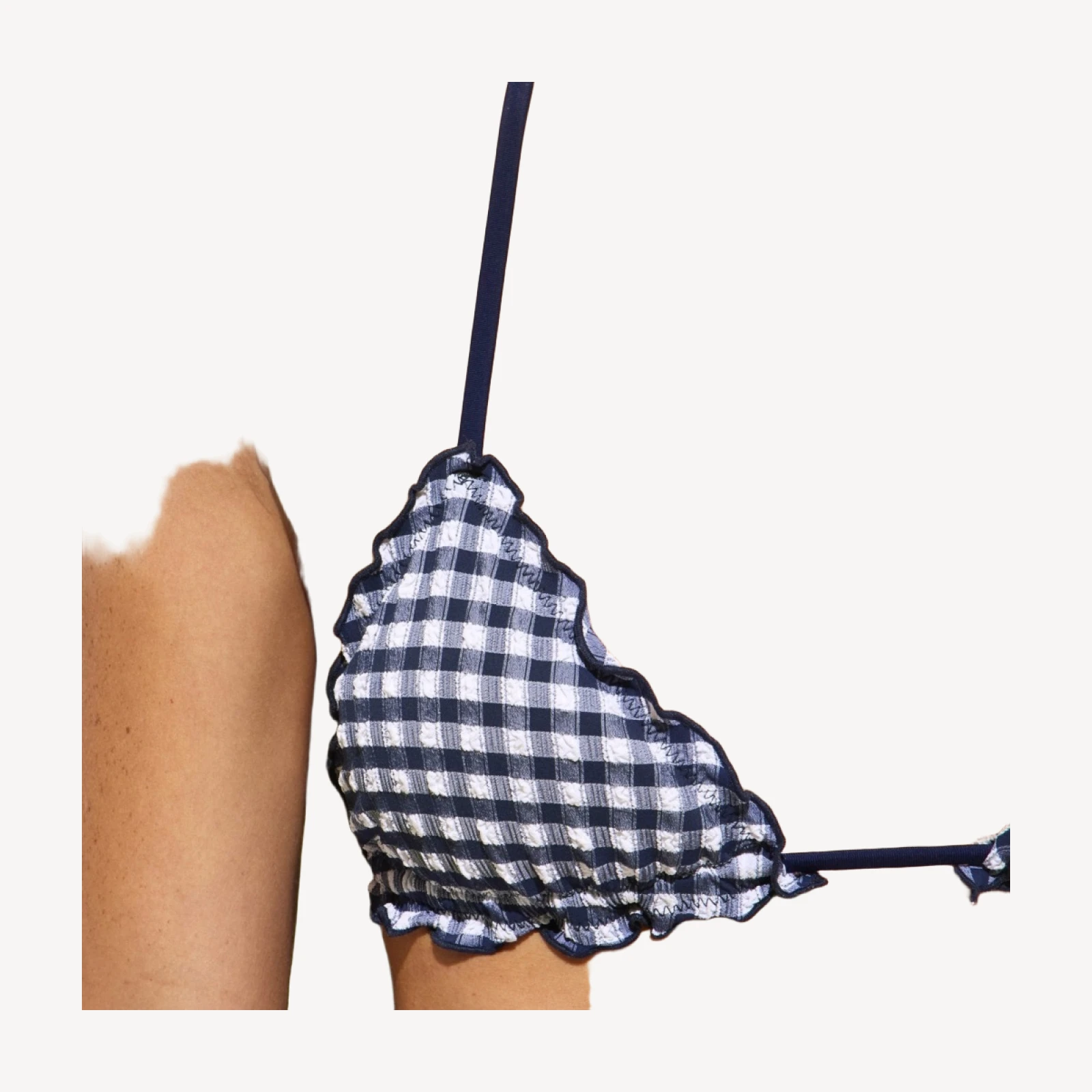 Lettuce-trim string bikini top