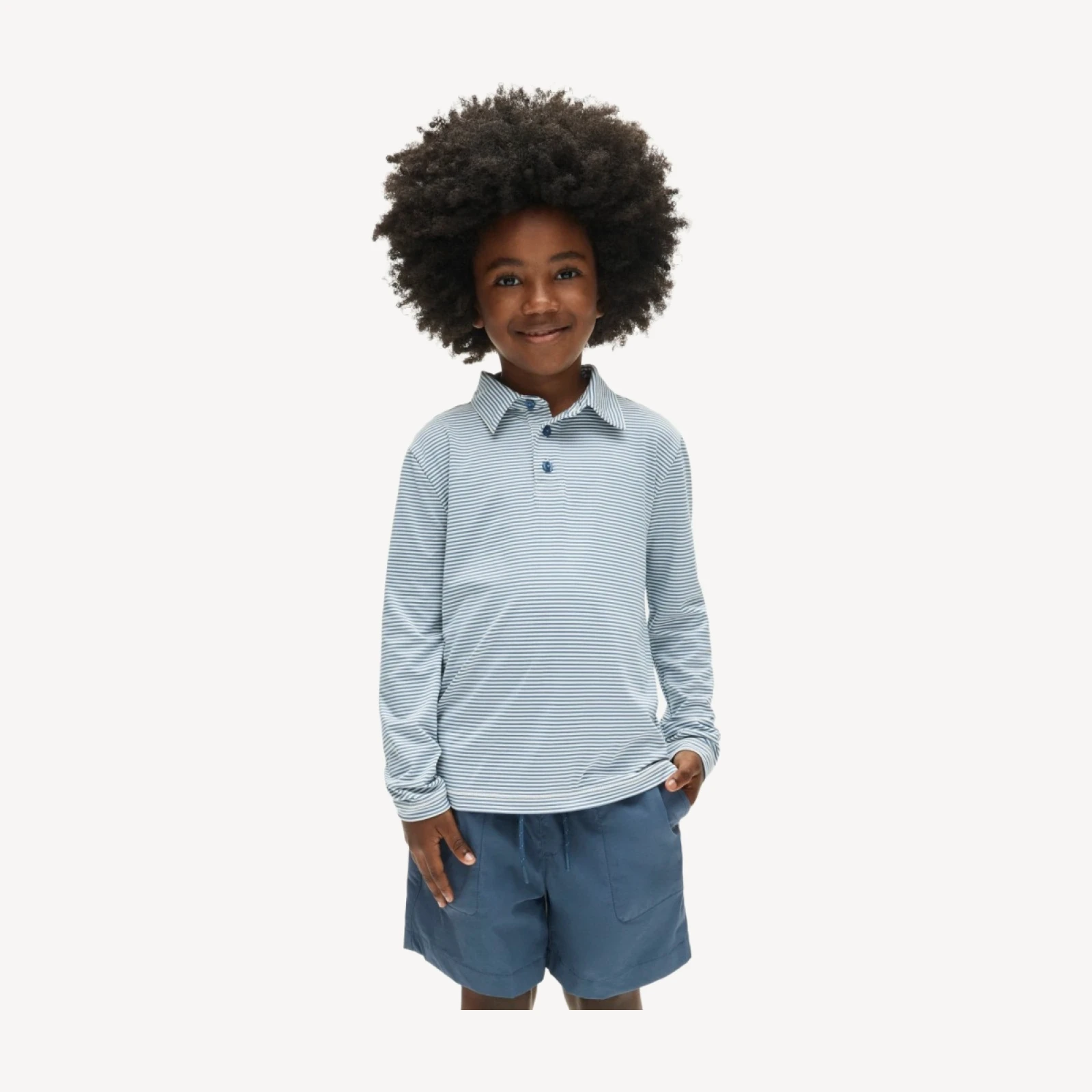 Kids' long-sleeve tech polo shirt