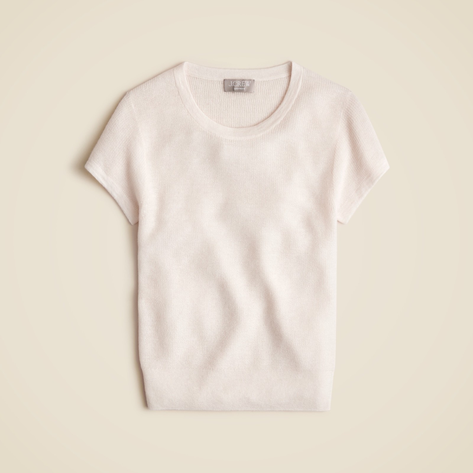 Ribbed featherweight cashmere T-shirt