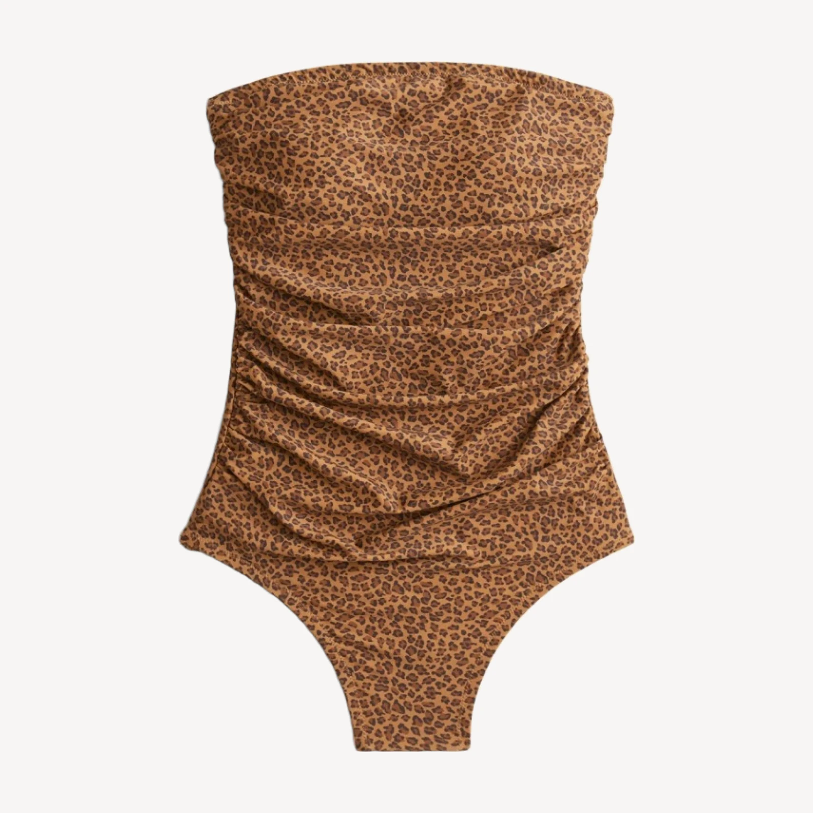 Gemma ruched bandeau one-piece in leopard print