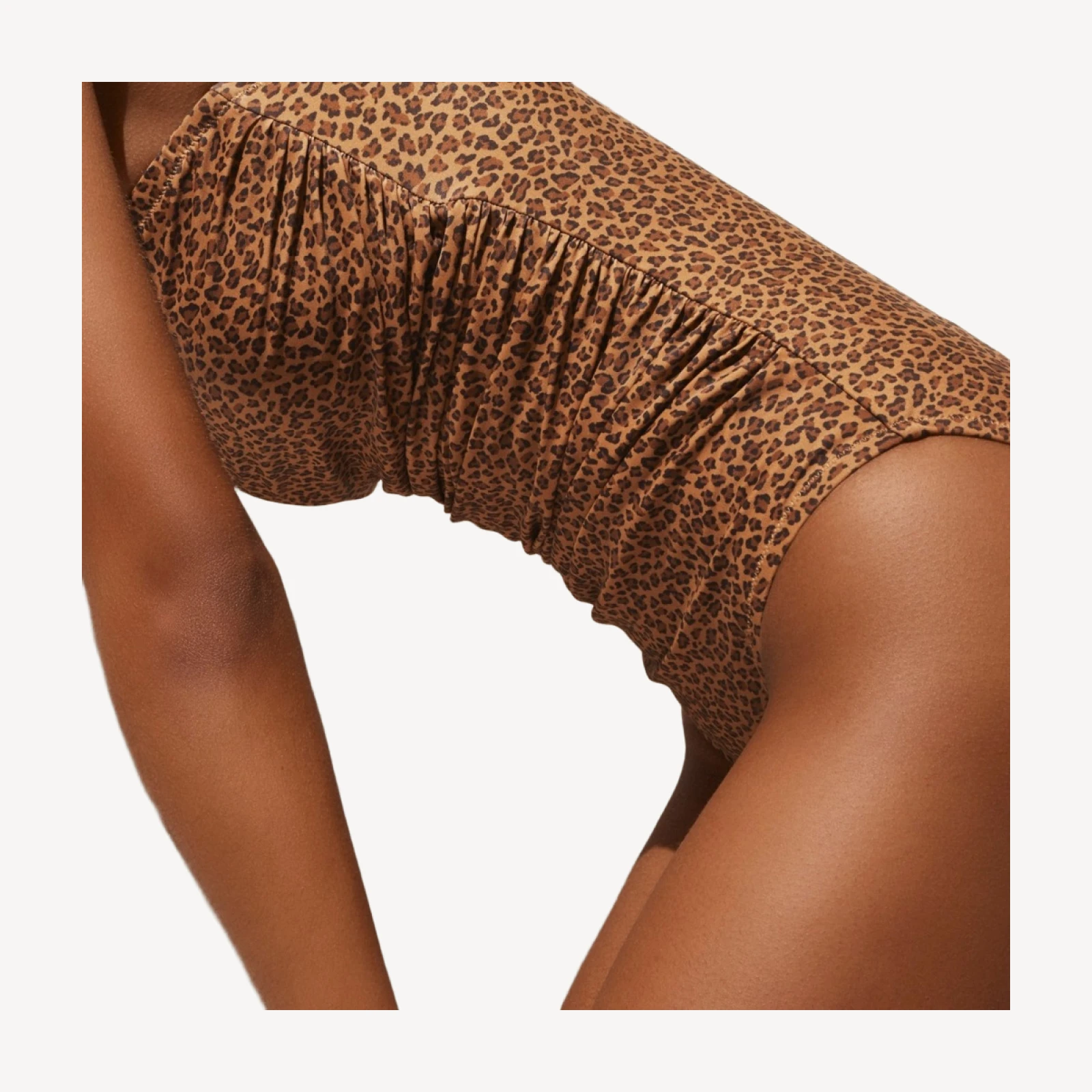 Gemma ruched bandeau one-piece in leopard print