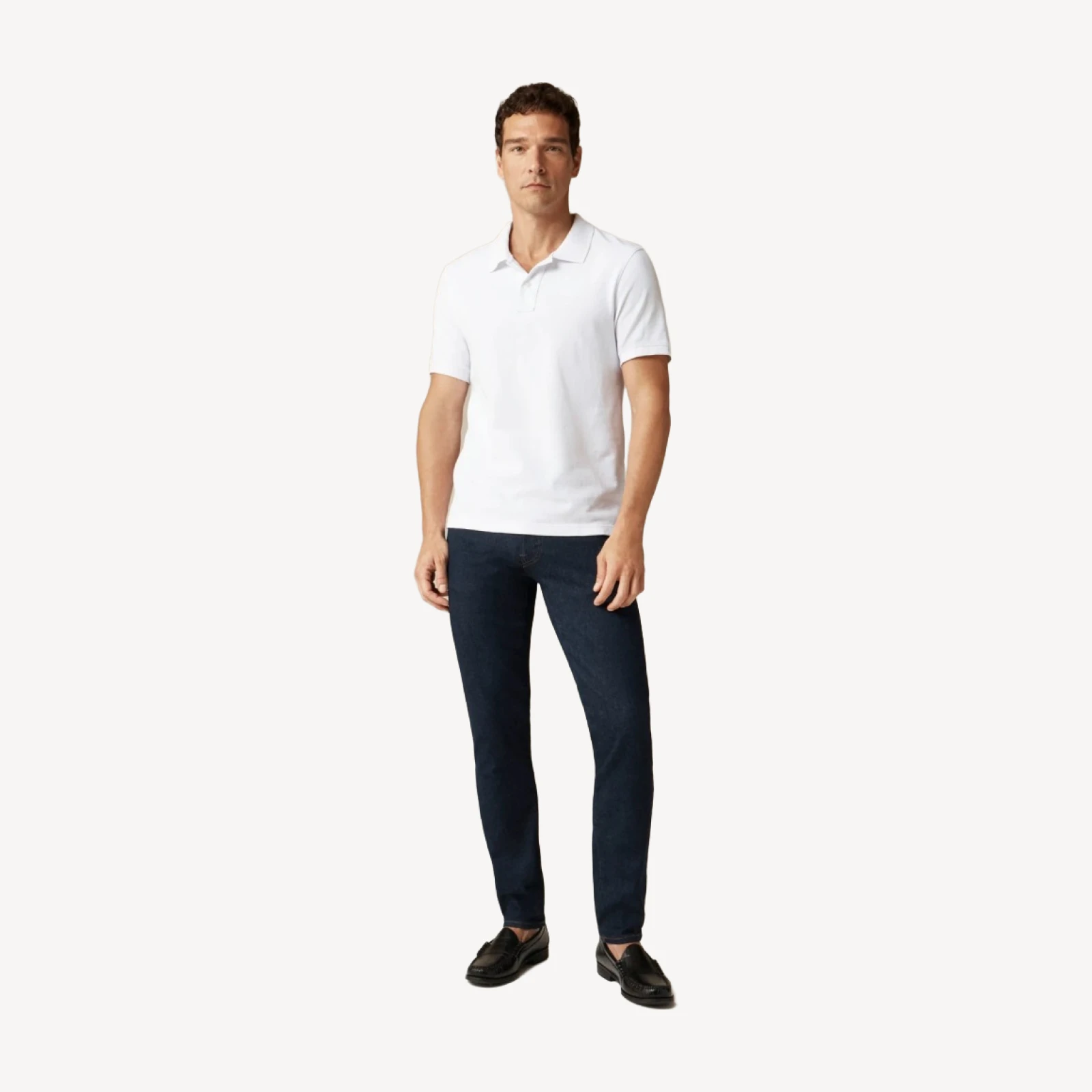 484 Slim-fit stretch jean in aged indigo wash