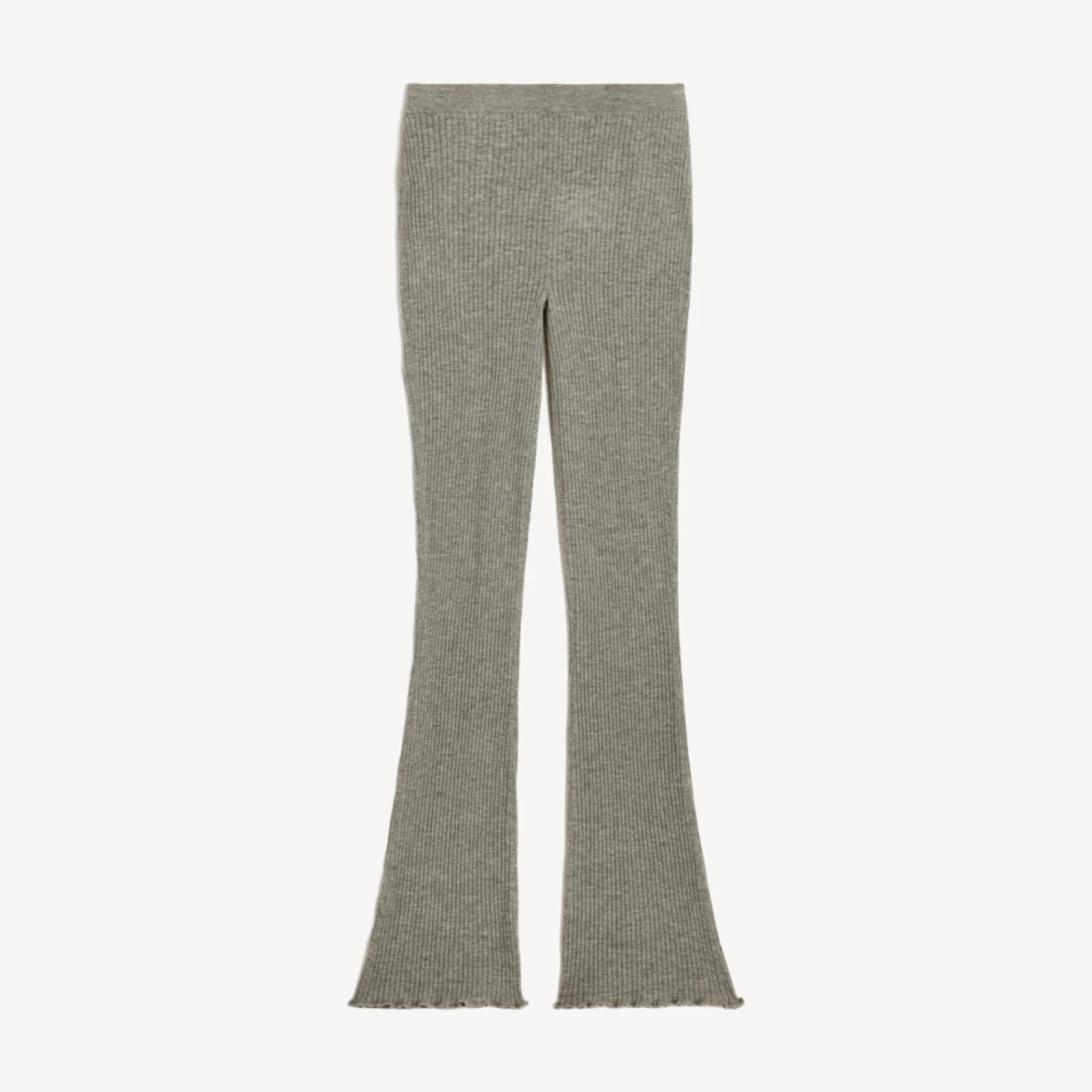 Spring Street ribbed featherweight cashmere flare pant