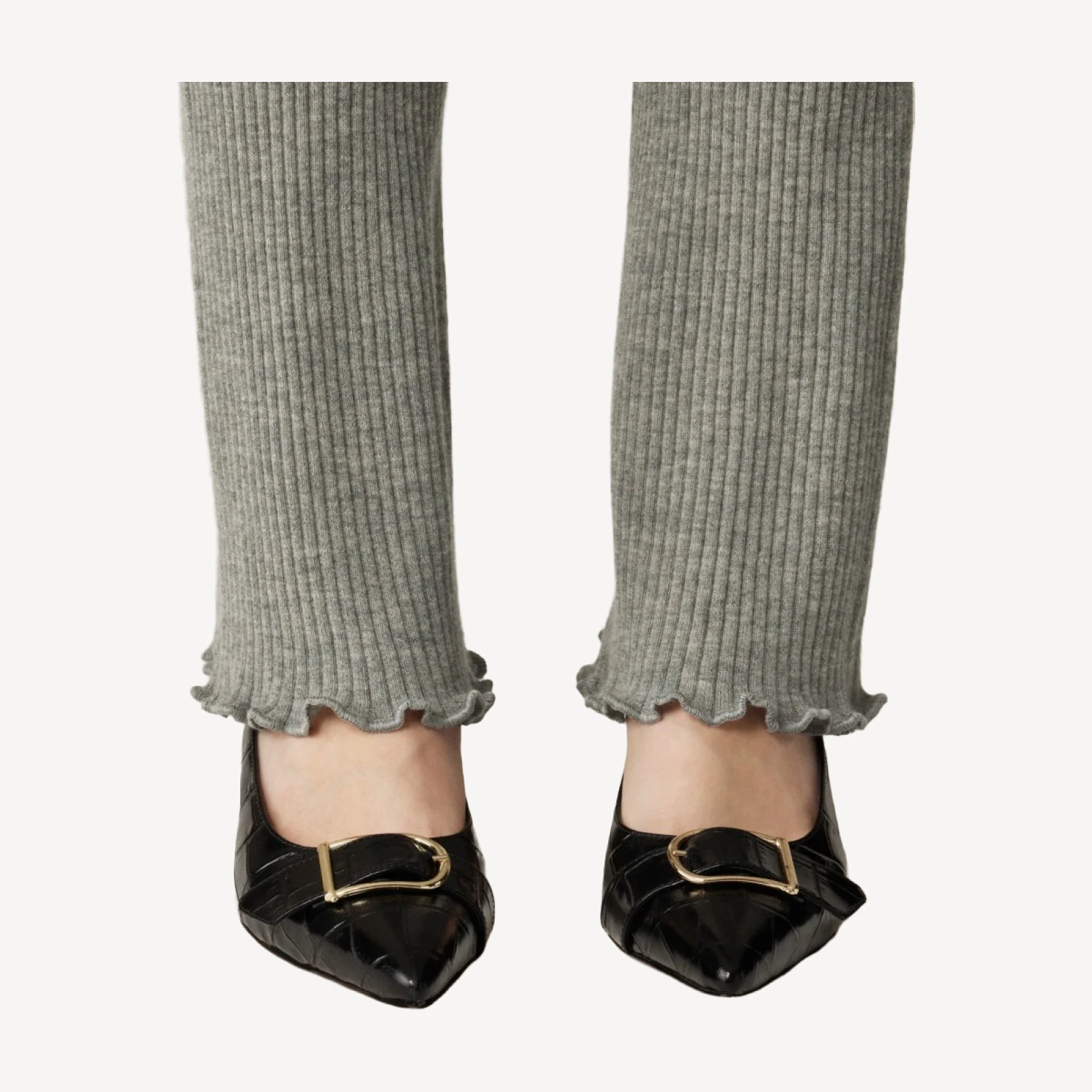 Spring Street ribbed featherweight cashmere flare pant