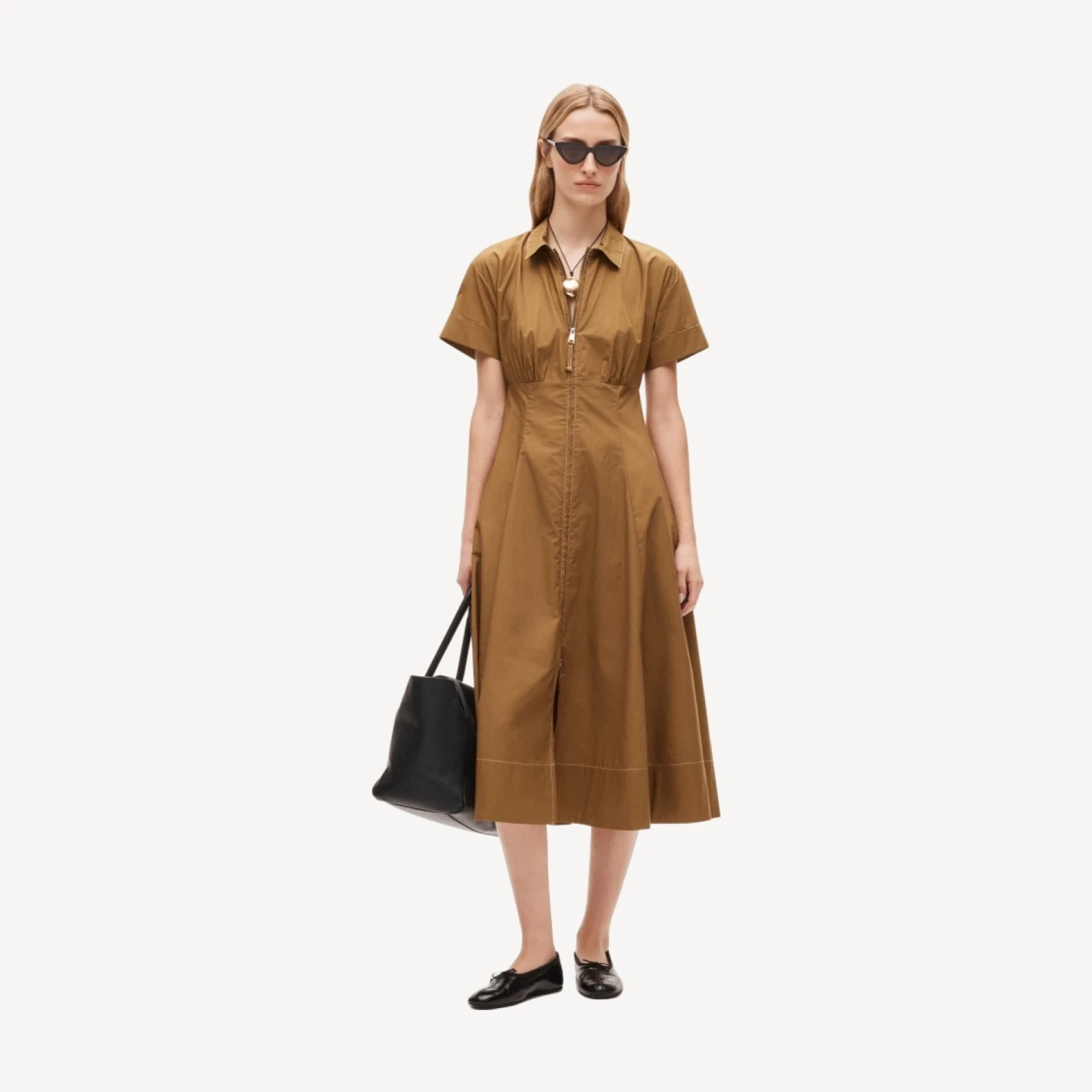 Arden shirt-dress in cotton poplin