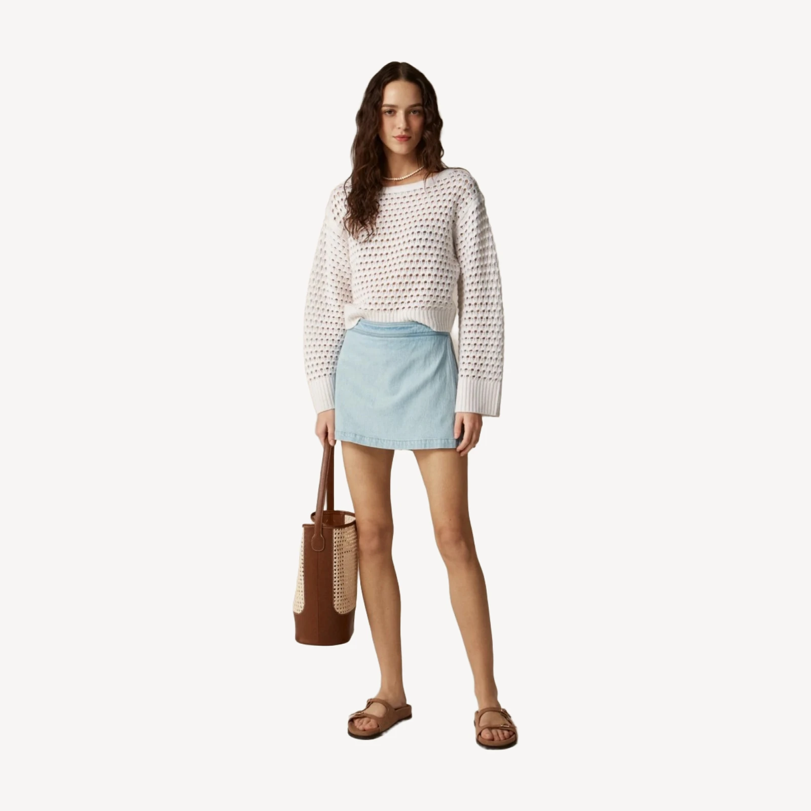 Denim skort
