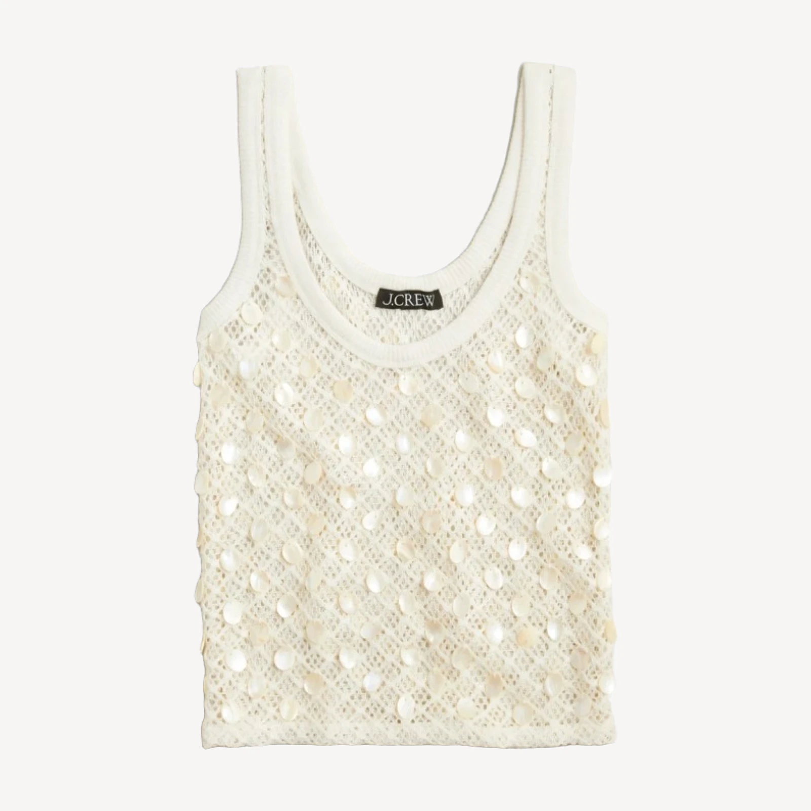 Crochet shell-embroidered tank top