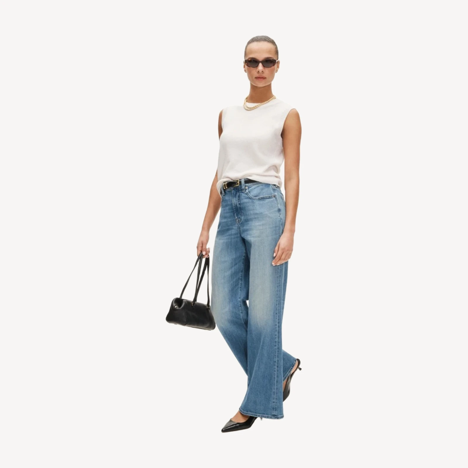 Curvy denim trouser jean
