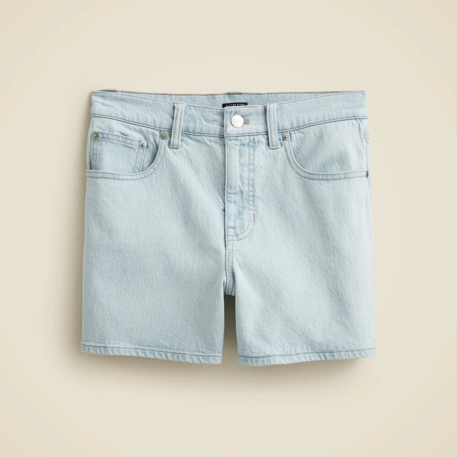High-rise denim short