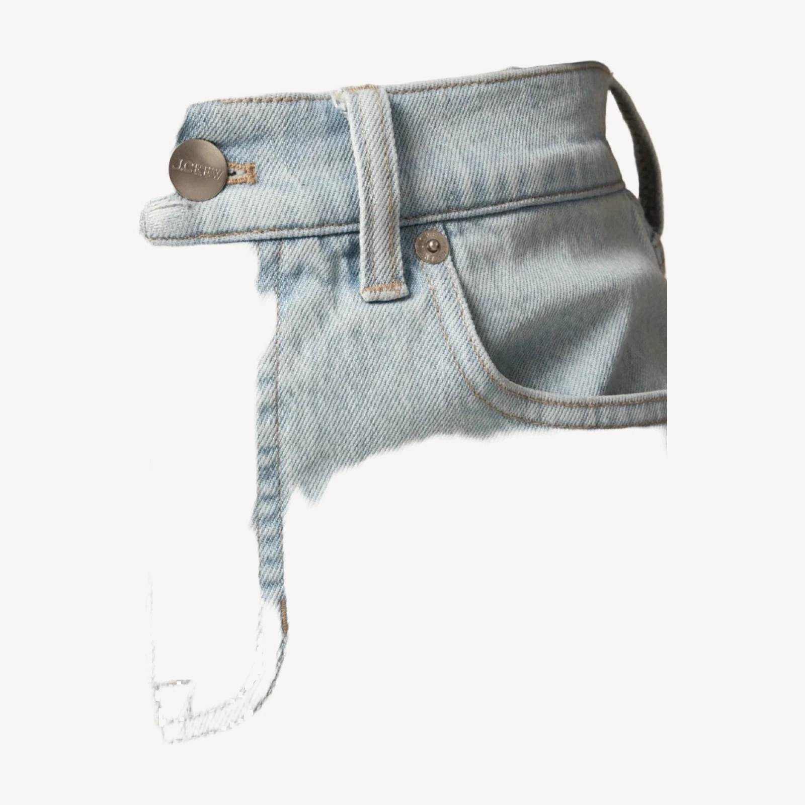 High-rise denim short