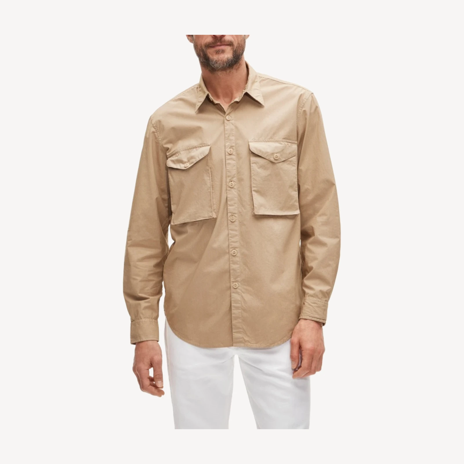 Fishing shirt in cotton poplin sail cloth