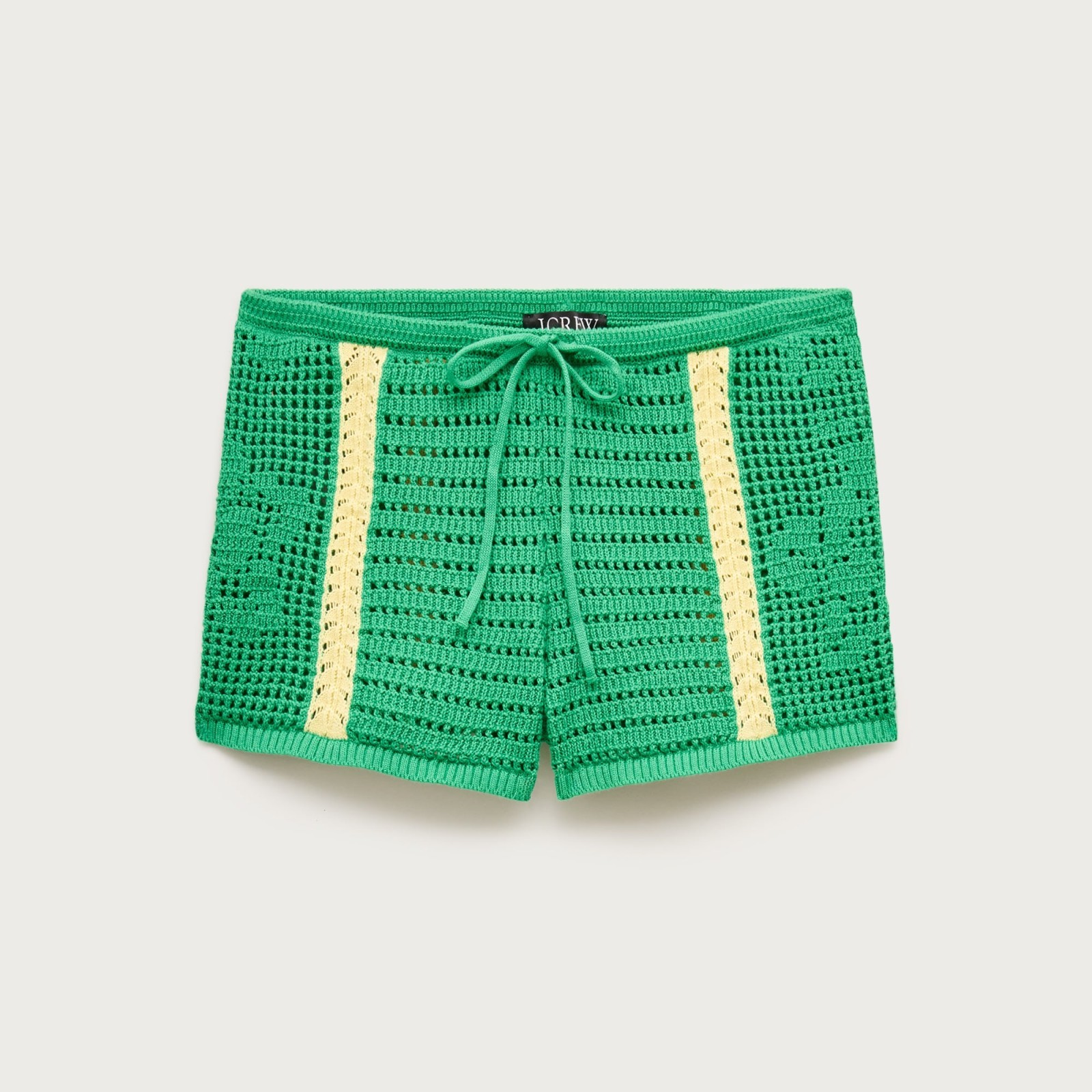 Crocheted short with contrast stripe