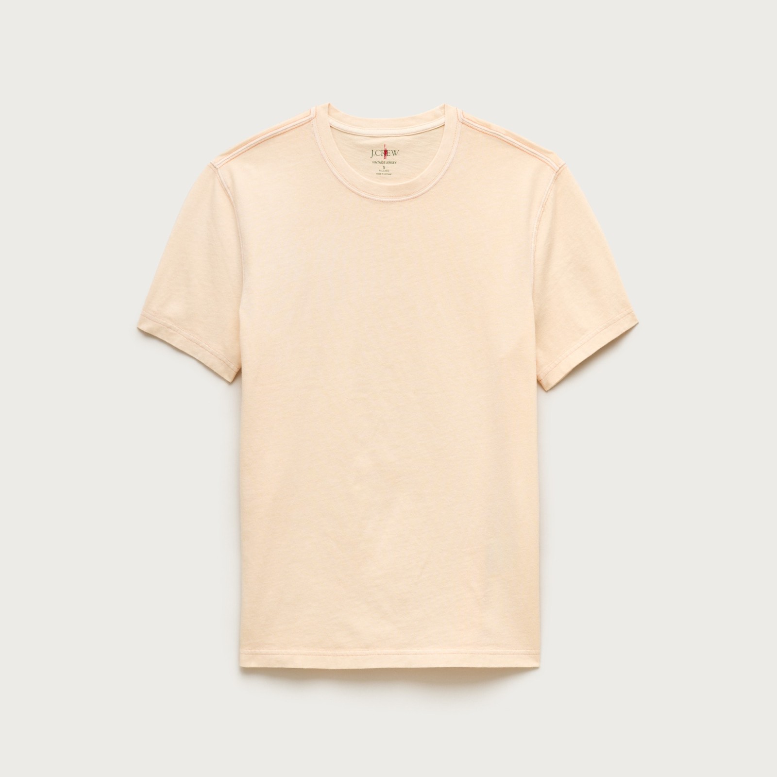 Vintage-wash cotton T-shirt with contrast stitching