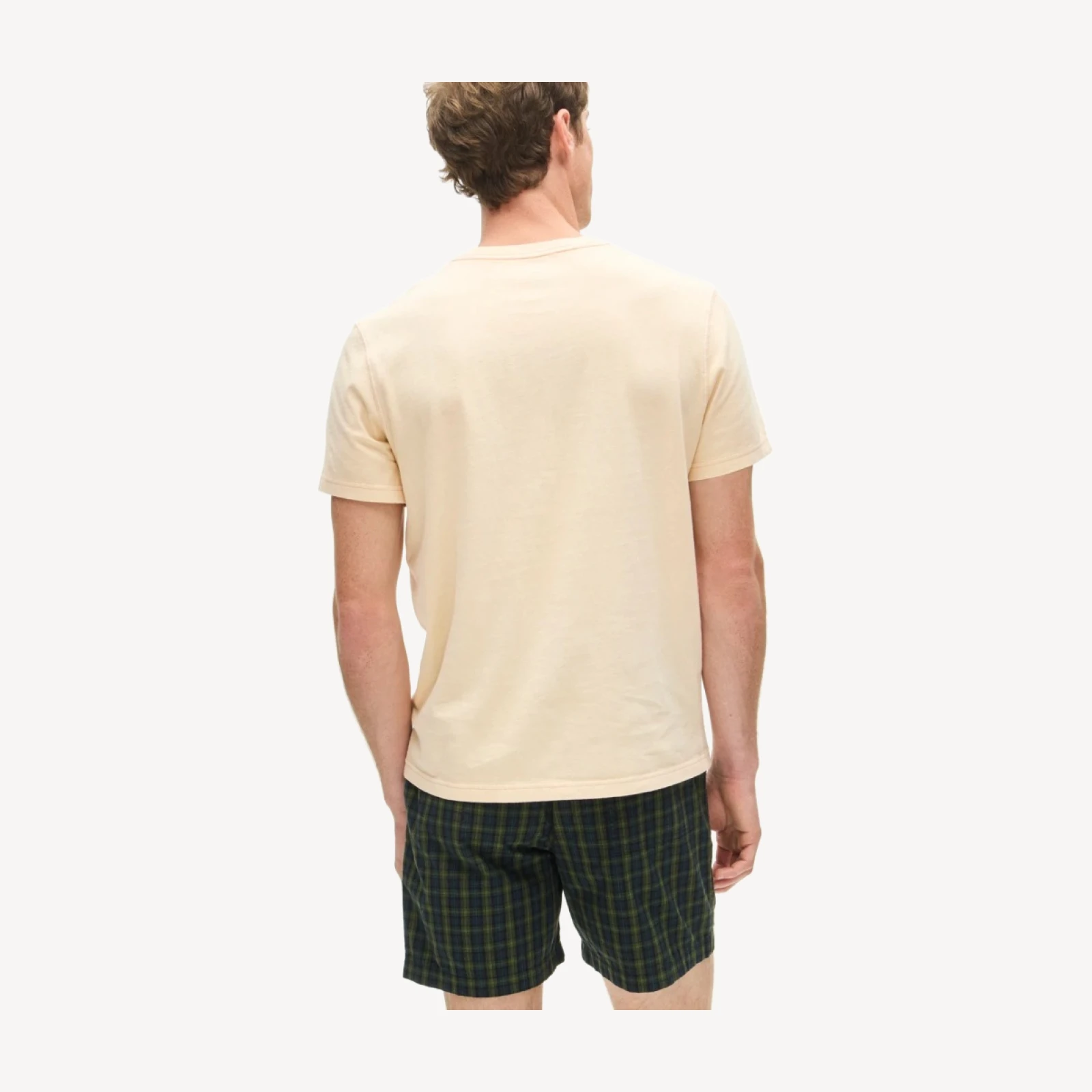 Vintage-wash cotton T-shirt with contrast stitching