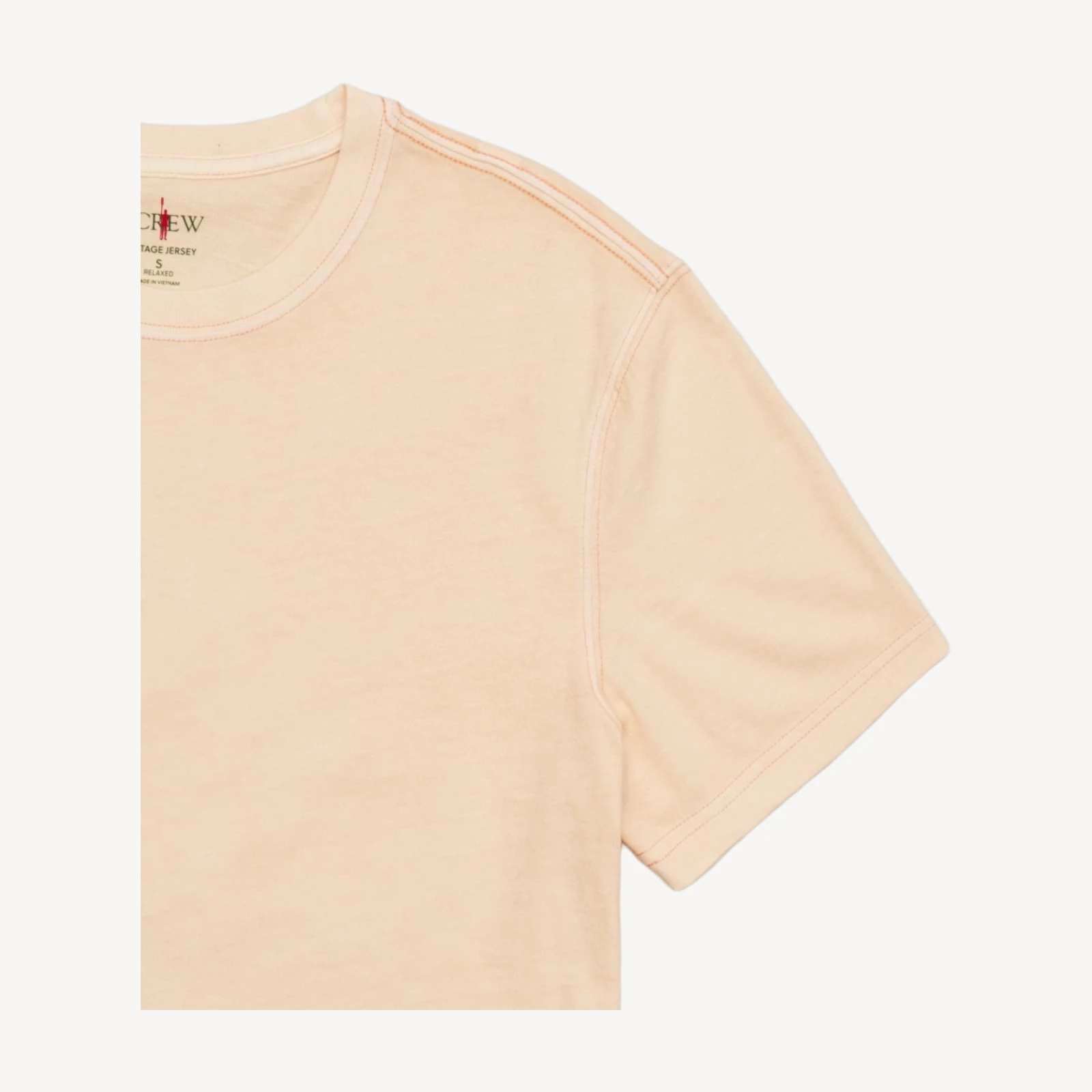 Vintage-wash cotton T-shirt with contrast stitching