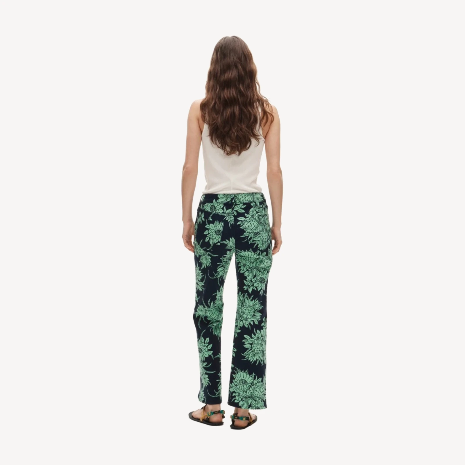 Charley kickout cropped jean in pineapple garden print