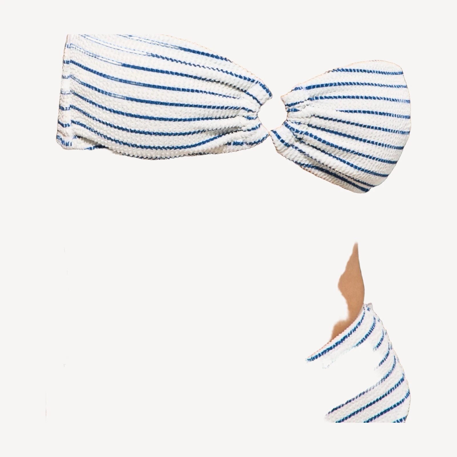 Bandeau scrunchie bikini top with O-ring