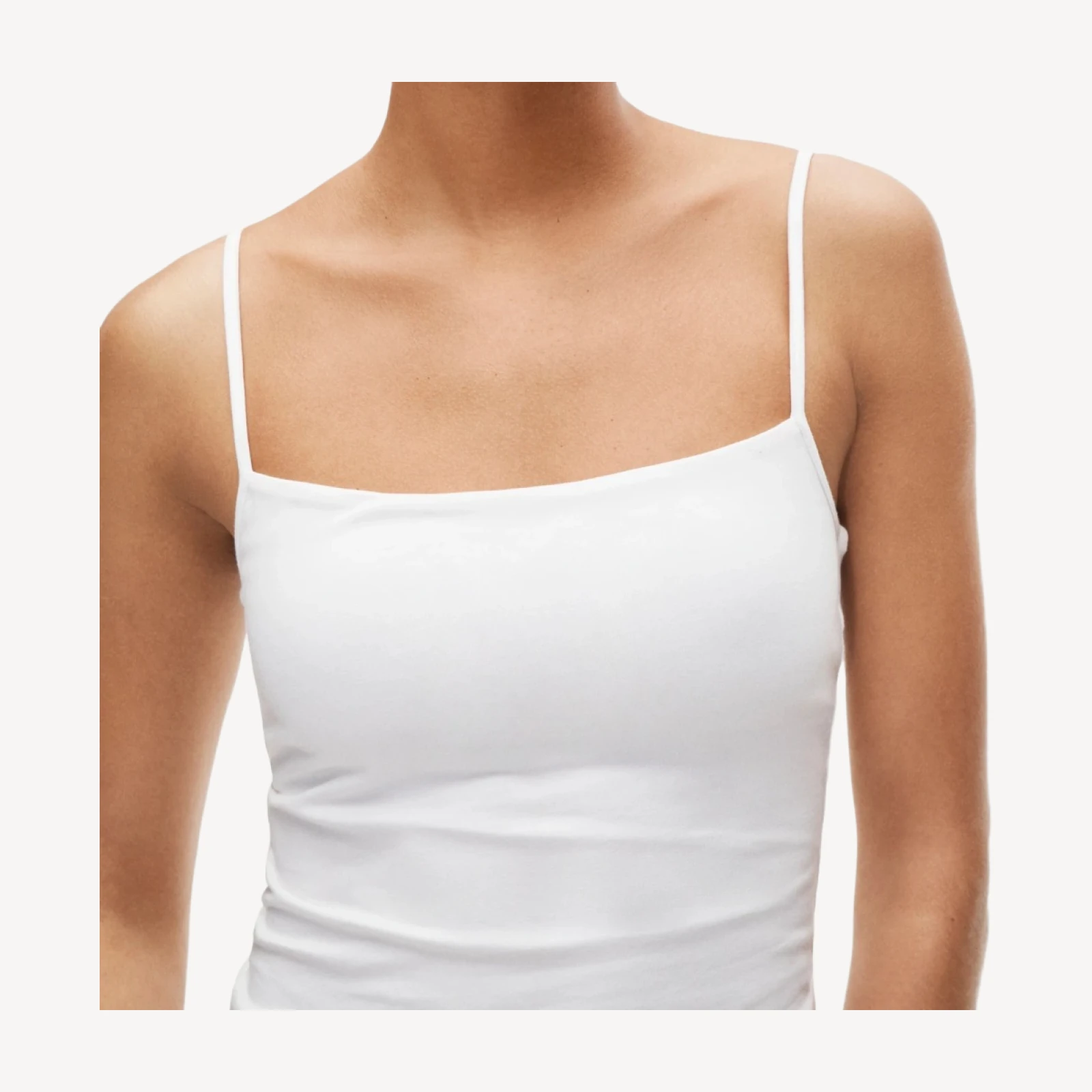 Stretch cotton shelf-bra tank top