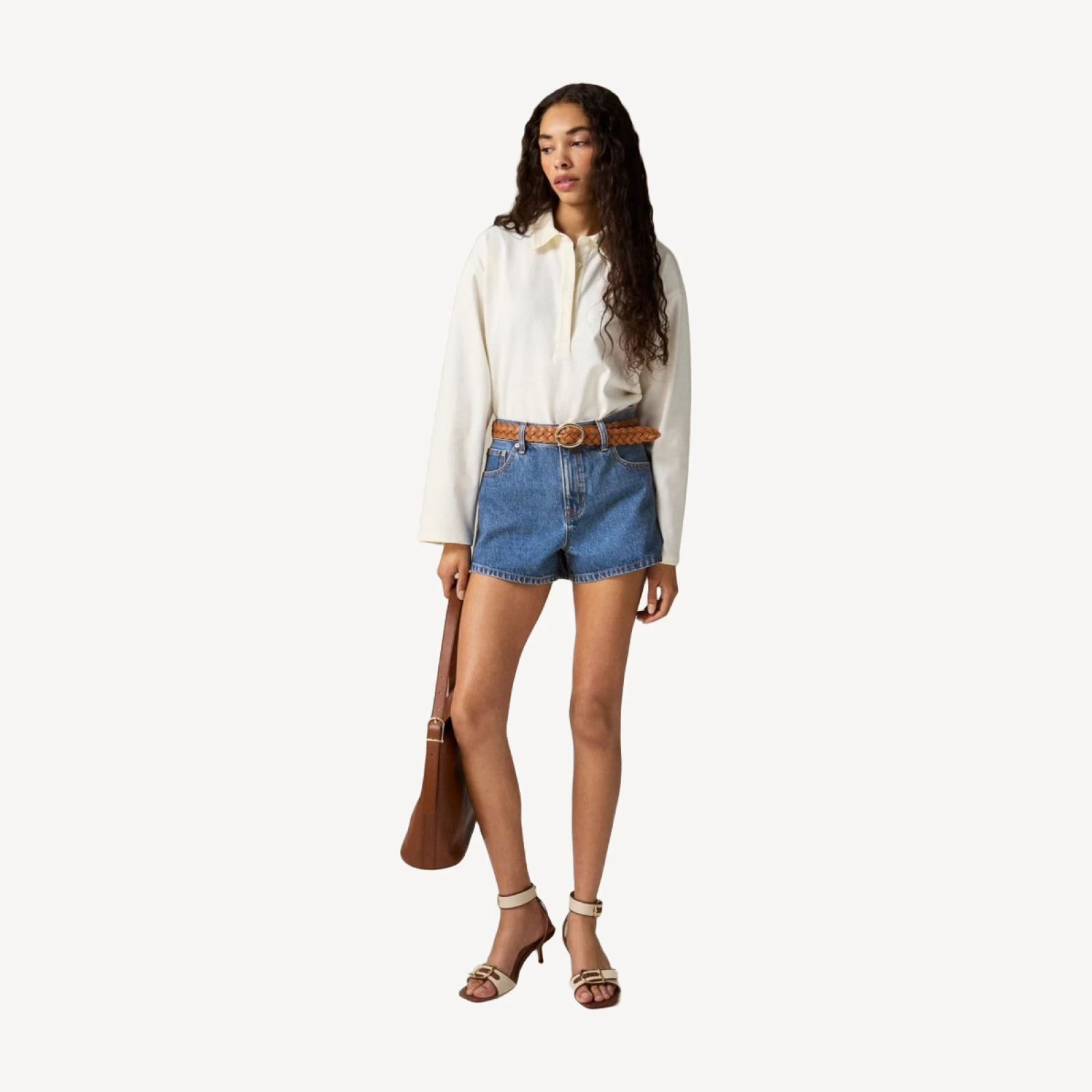 Low-rise denim short