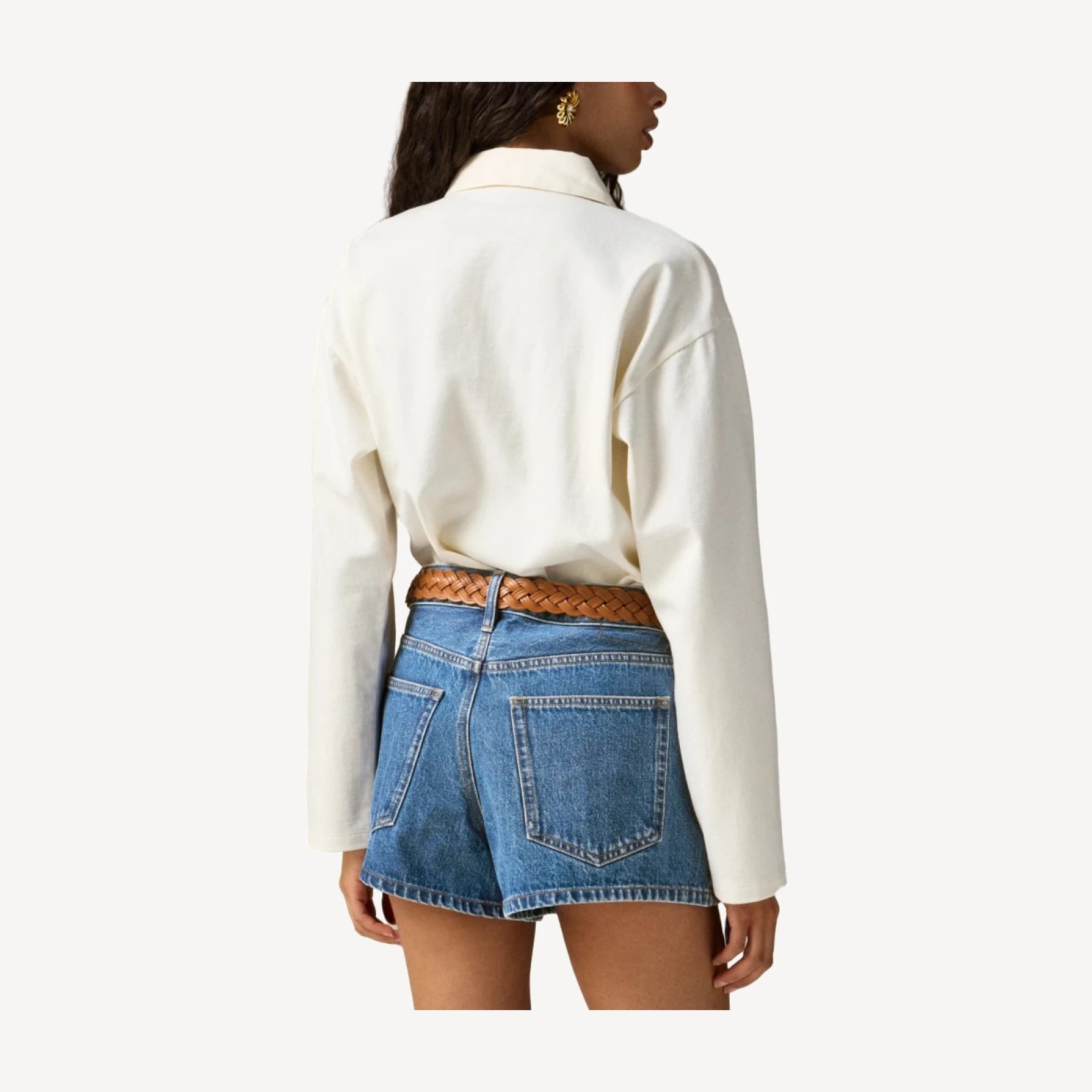 Low-rise denim short