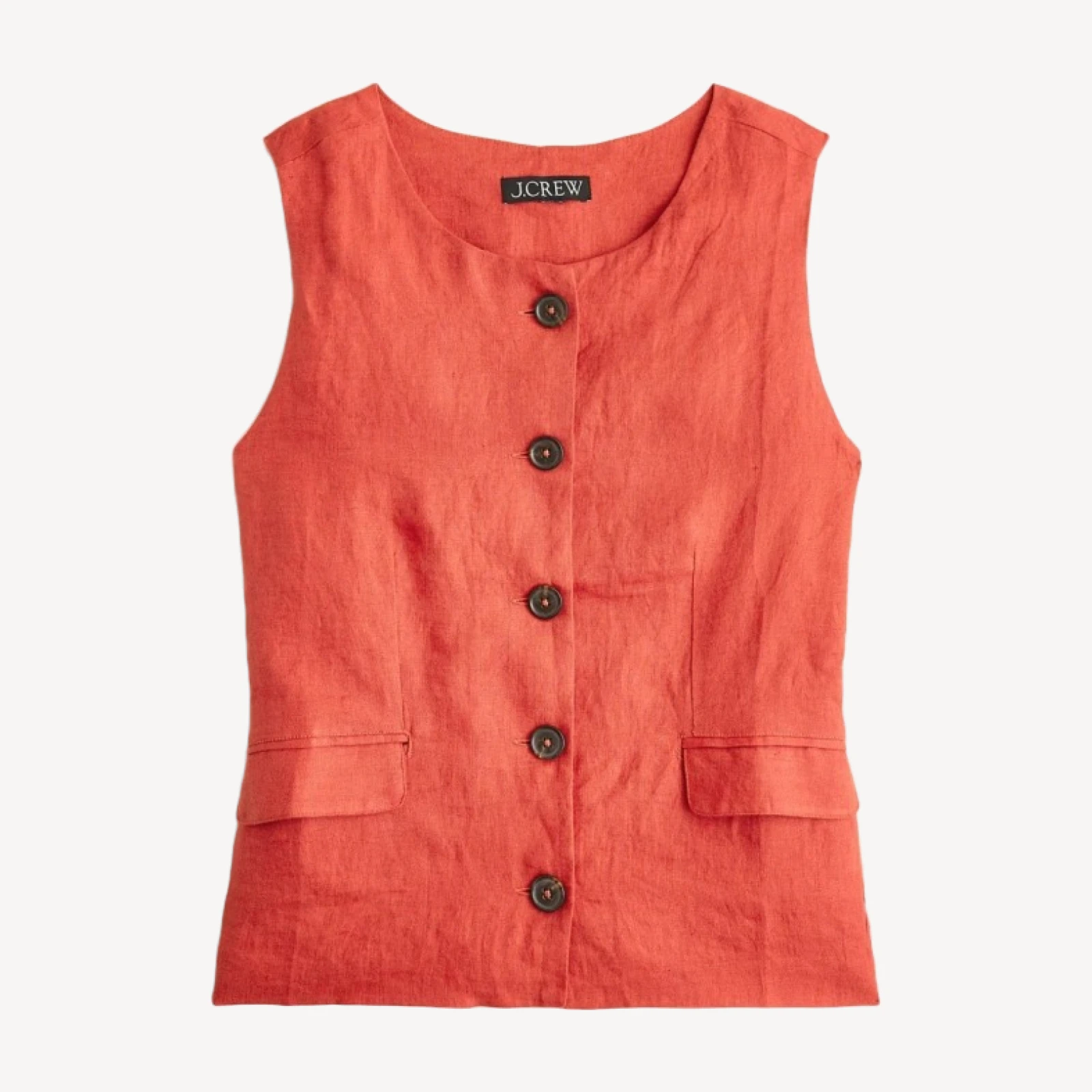 Crewneck vest in linen