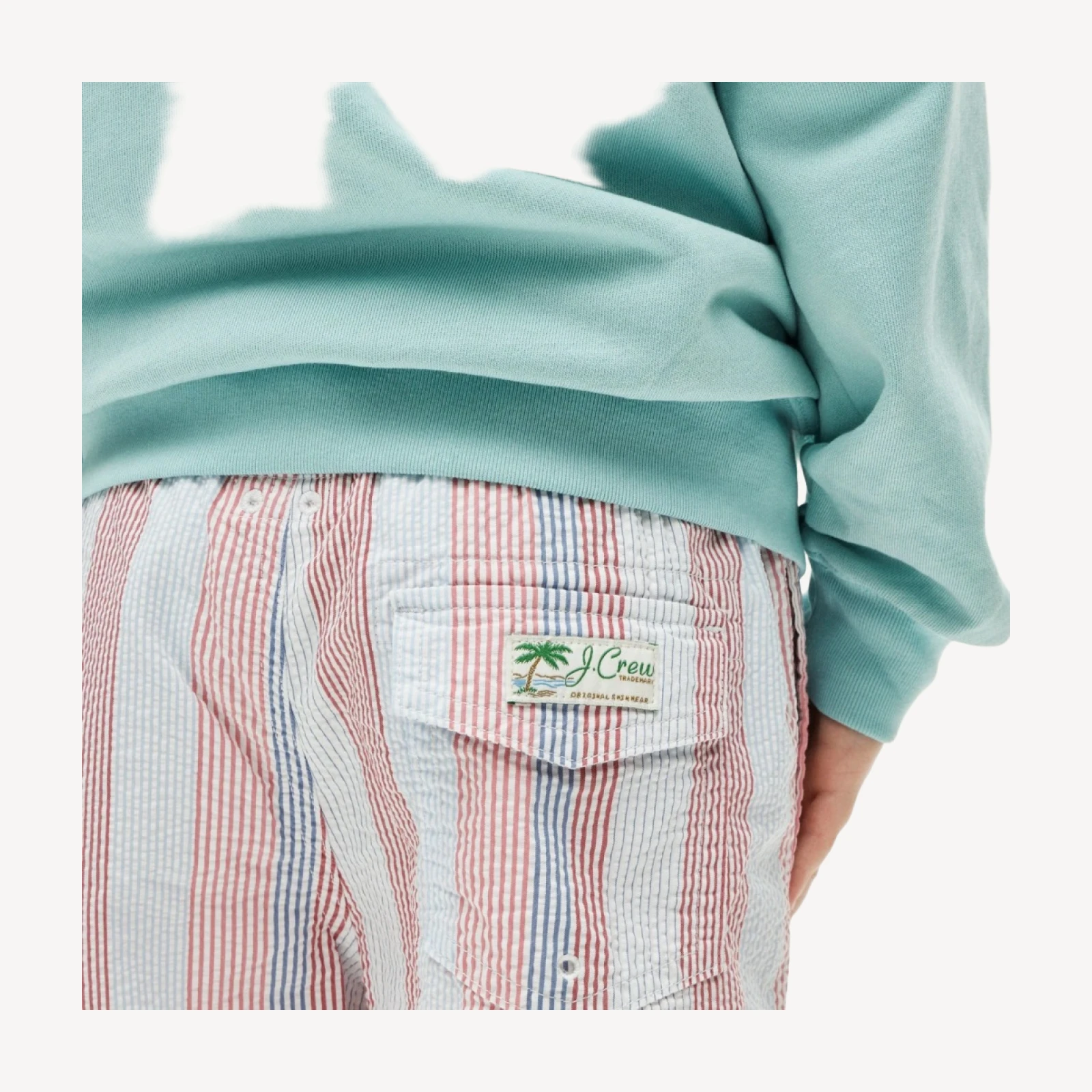 Kids' swim trunk in seersucker