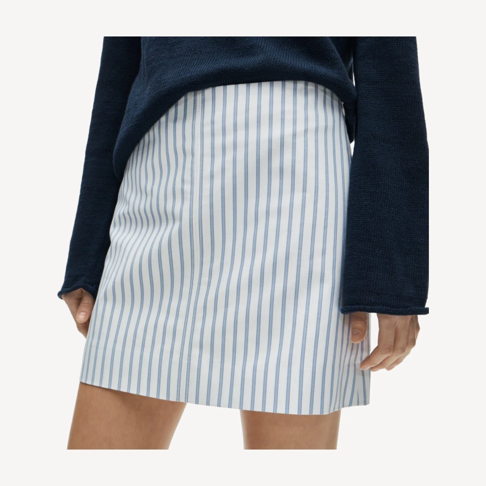 Fairfax mini skirt in striped double cotton poplin